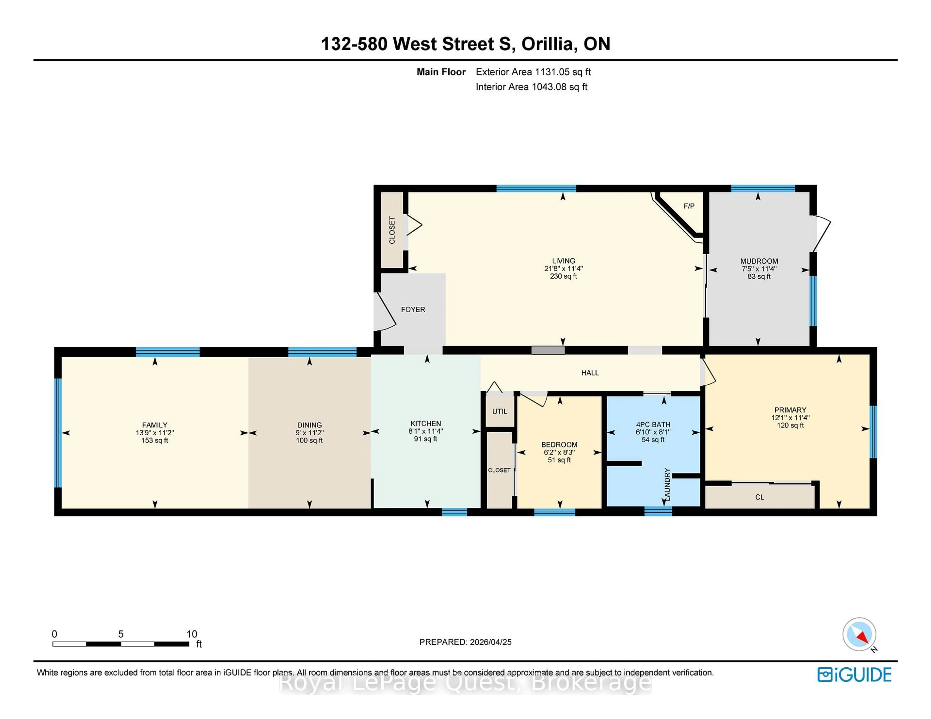 Floor plan for 580 West St #132, Orillia Ontario L3V 6L8