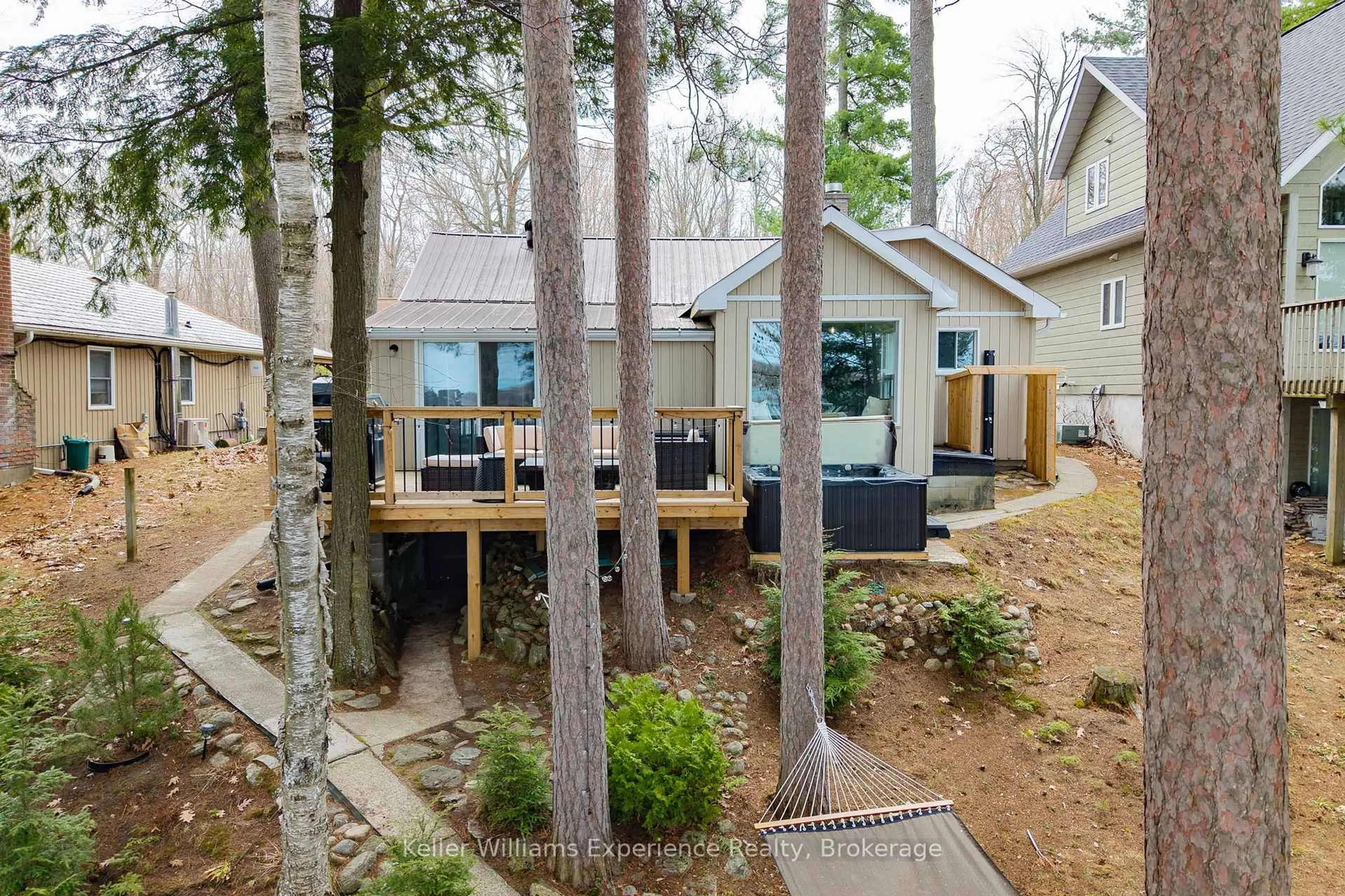 A pic from outside/outdoor area/front of a property/back of a property/a pic from drone, forest/trees view for 2256 South Orr Lake Rd, Springwater Ontario L0L 1P0