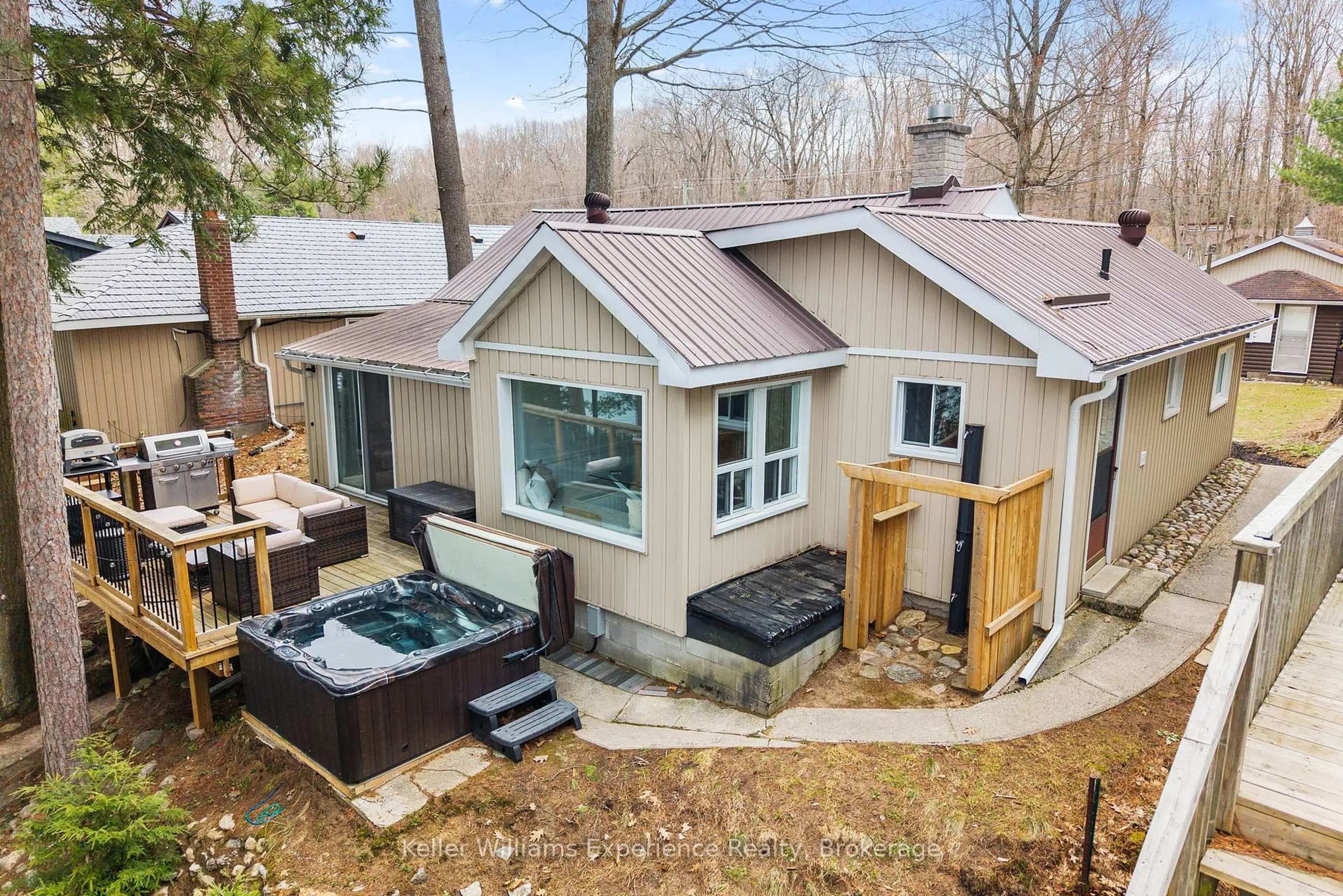A pic from outside/outdoor area/front of a property/back of a property/a pic from drone, water/lake/river/ocean view for 2256 South Orr Lake Rd, Springwater Ontario L0L 1P0