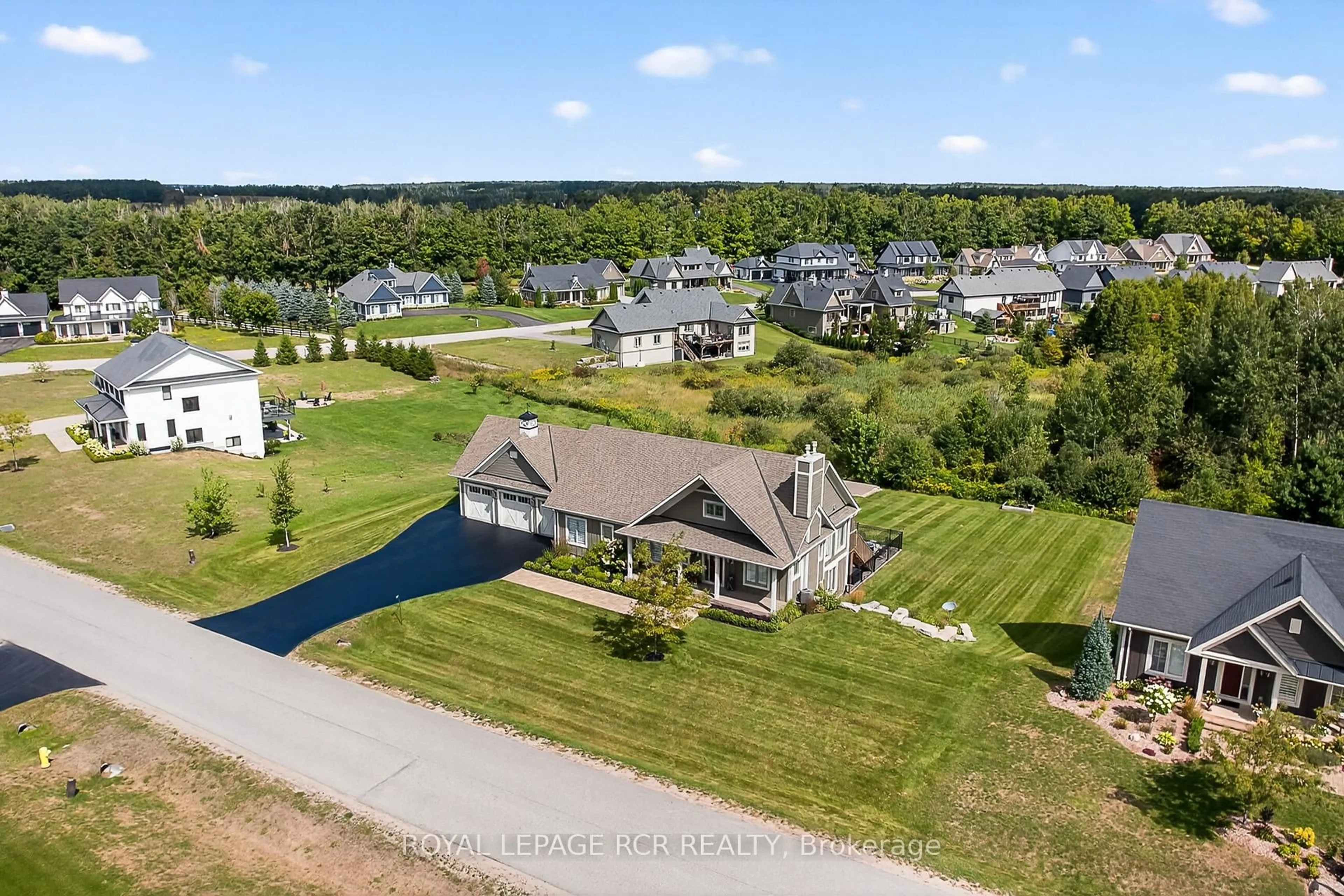 A pic from outside/outdoor area/front of a property/back of a property/a pic from drone, water/lake/river/ocean view for 3 Thoroughbred Dr, Oro-Medonte Ontario L0K 1E0