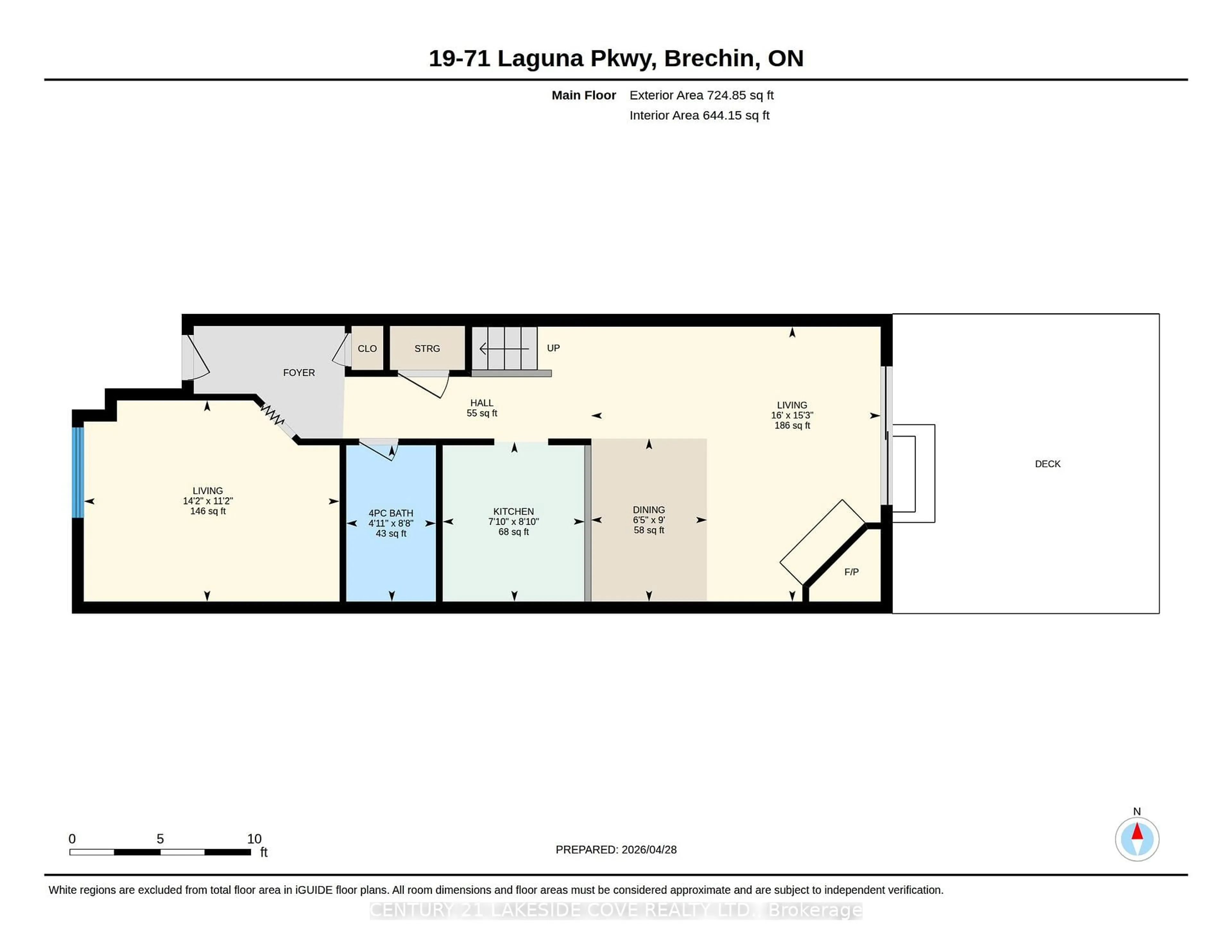 Floor plan for 71 Laguna Pkwy #Unit 19, Ramara Ontario L0K 1B0
