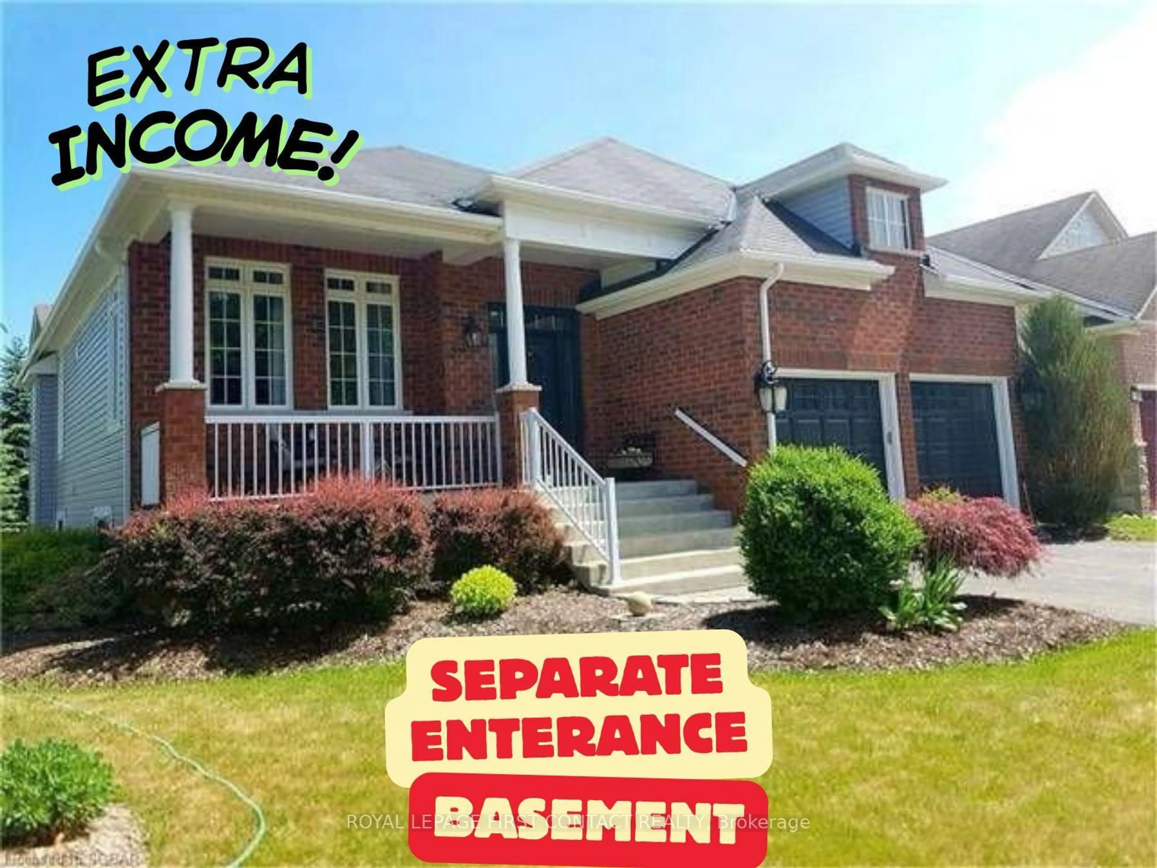 Home with brick exterior material, street for 1 MASTERS Lane, Wasaga Beach Ontario L9Z 1S9
