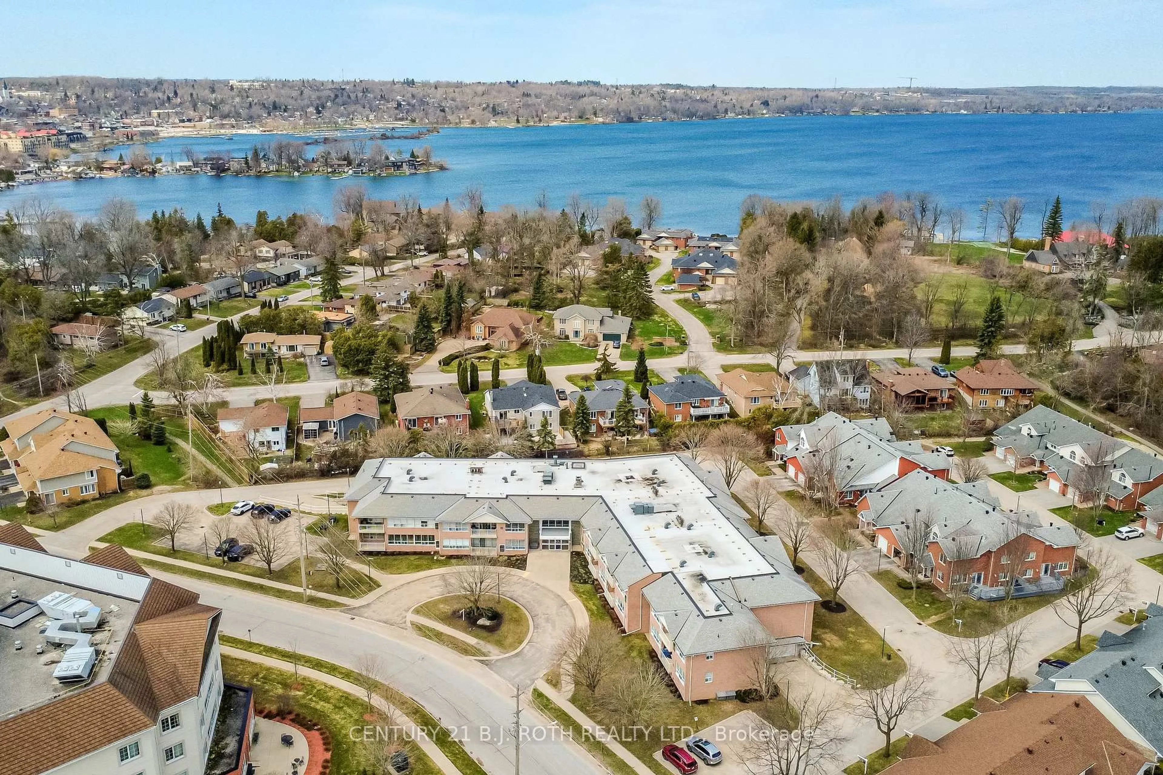 A pic from outside/outdoor area/front of a property/back of a property/a pic from drone, water/lake/river/ocean view for 20 Museum Dr #210, Orillia Ontario L3V 7T9