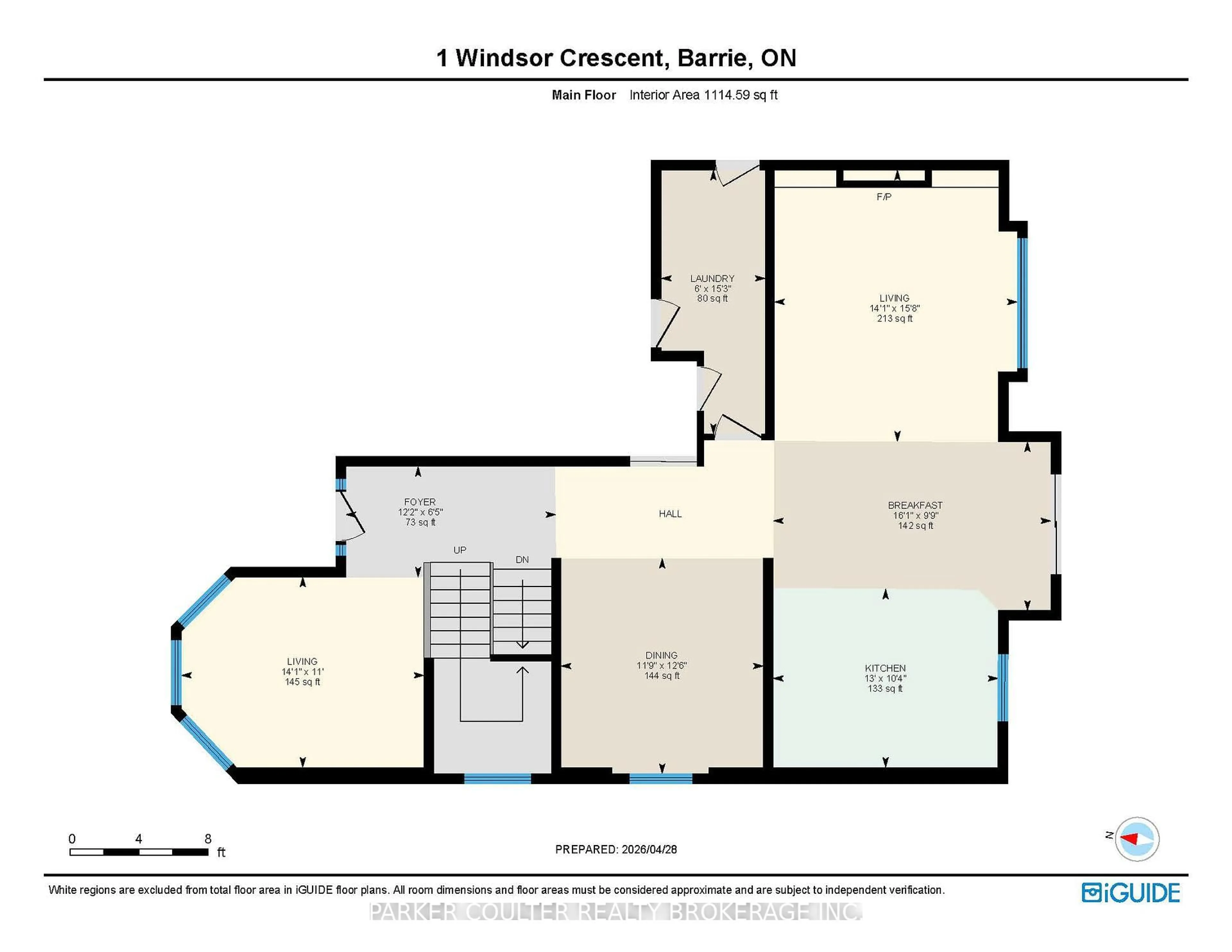 Floor plan for 1 Windsor Cres, Barrie Ontario L4N 0K2
