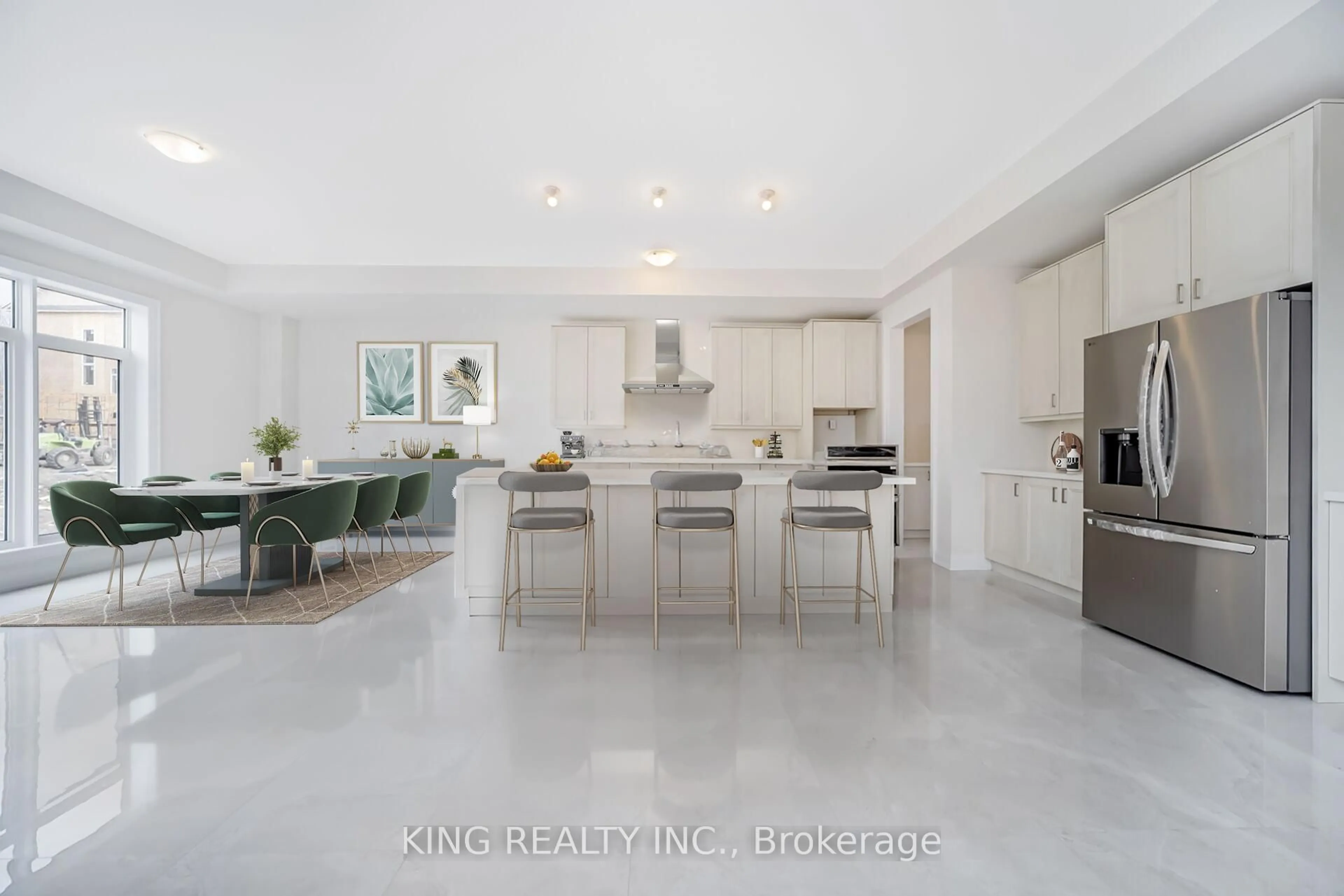 Open concept kitchen, ceramic/tile floor for 22 Aldwinckle Ave, Oro-Medonte Ontario L0L 2L0