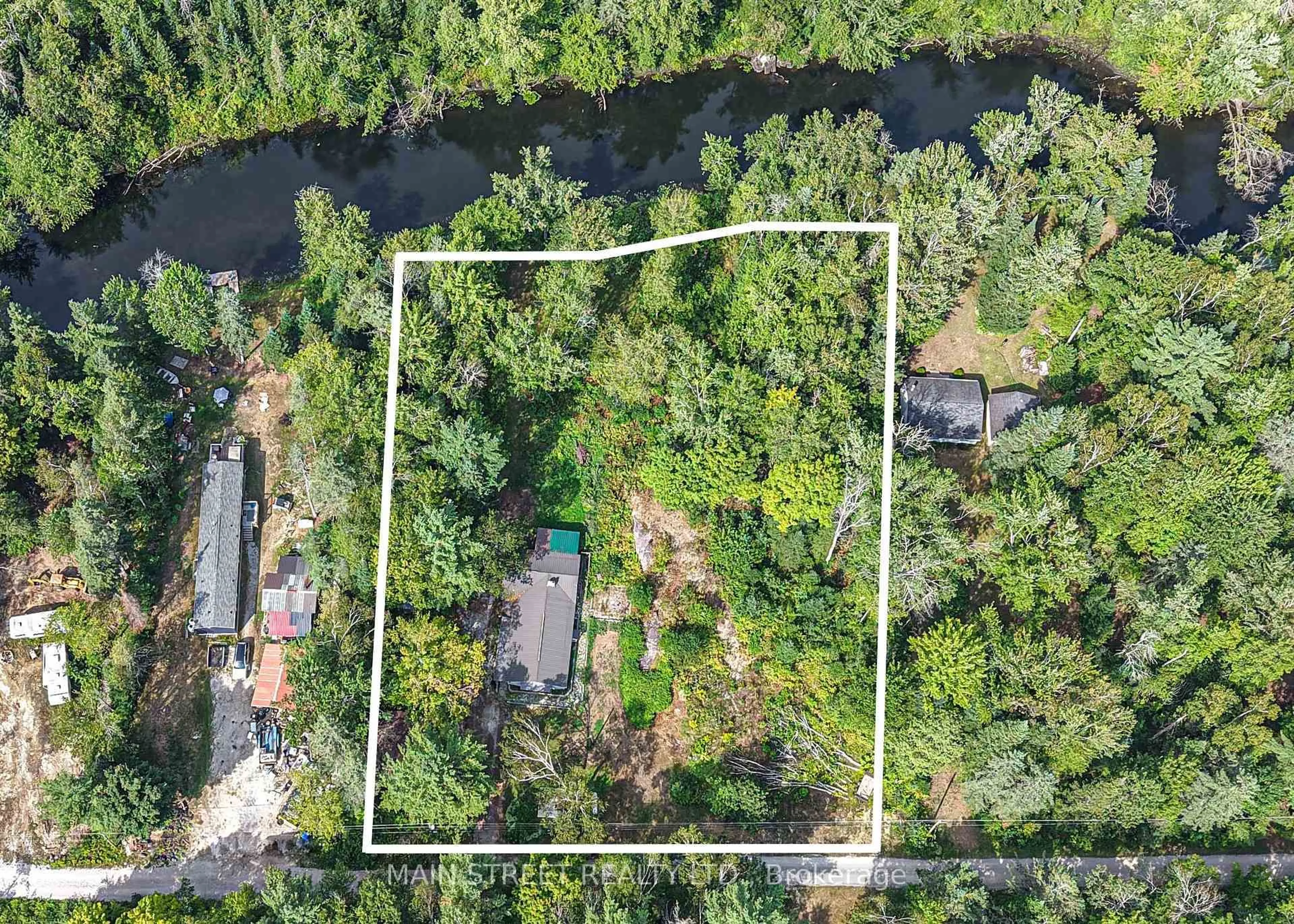 A pic from outside/outdoor area/front of a property/back of a property/a pic from drone, water/lake/river/ocean view for 6583 Pioneer Village Line, Ramara Ontario L0K 1W0