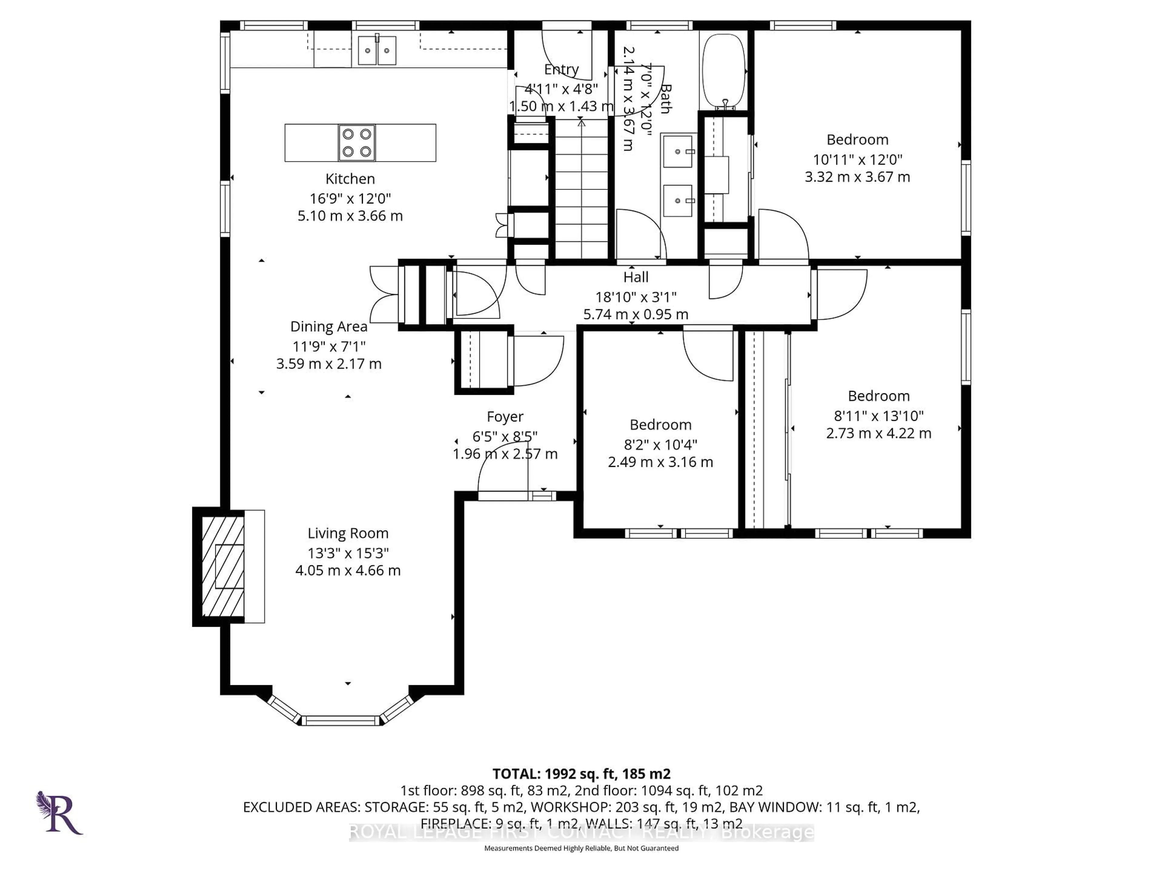 Floor plan for 103 Rodney St, Barrie Ontario L4M 4C2