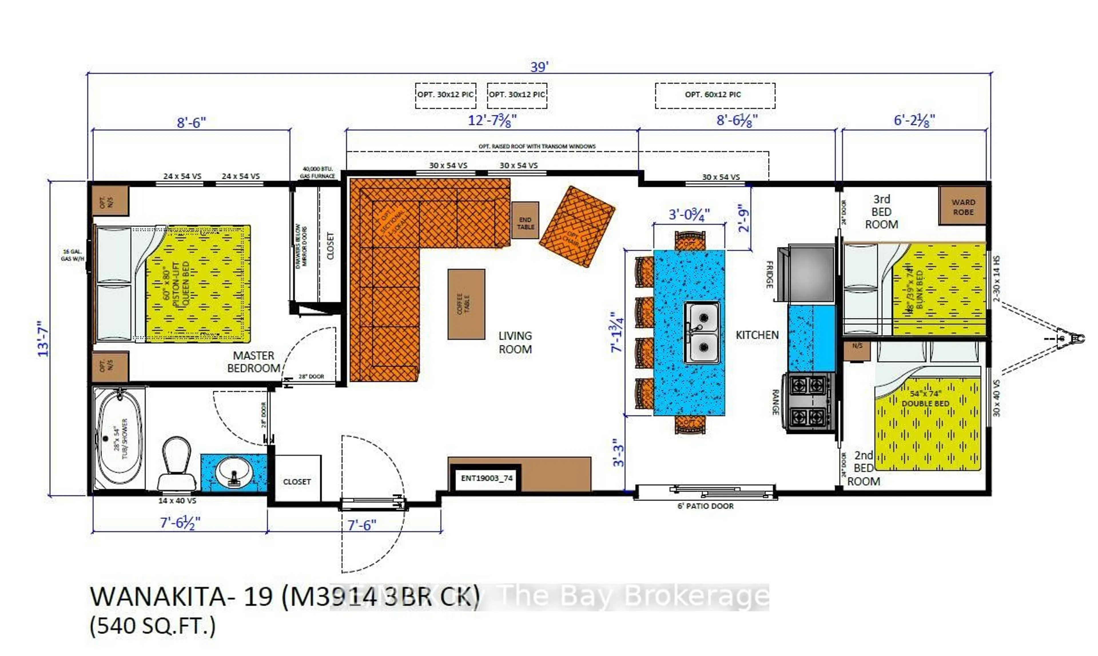 Floor plan for 3282 Ogdens Beach Rd #62, Midland Ontario L9S 2K6