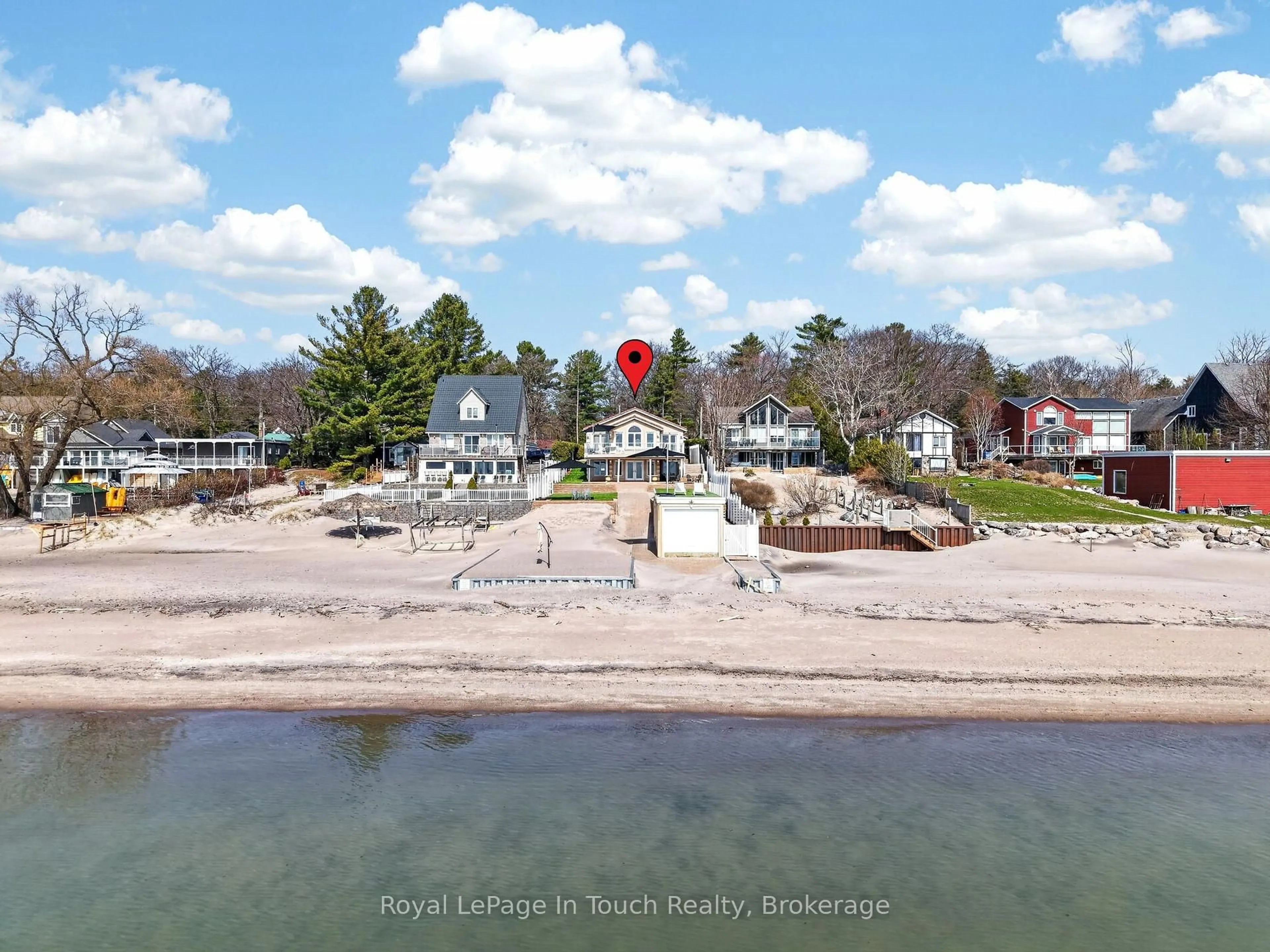 A pic from outside/outdoor area/front of a property/back of a property/a pic from drone, water/lake/river/ocean view for 32 Tiny Beaches Rd, Tiny Ontario L0L 2J0