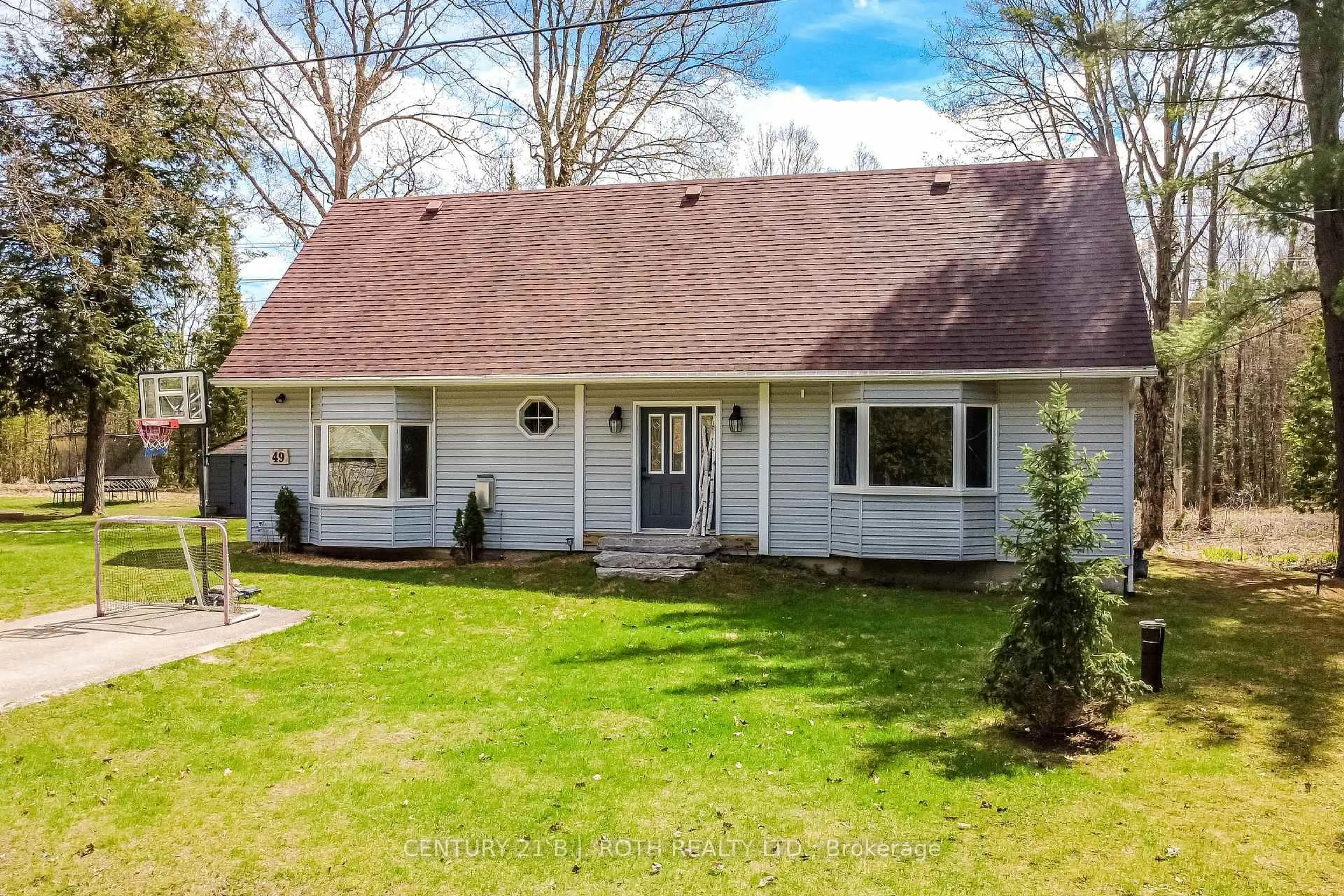 Home with vinyl exterior material, street for 49 Becketts Sdrd, Tay Ontario L0K 2C0
