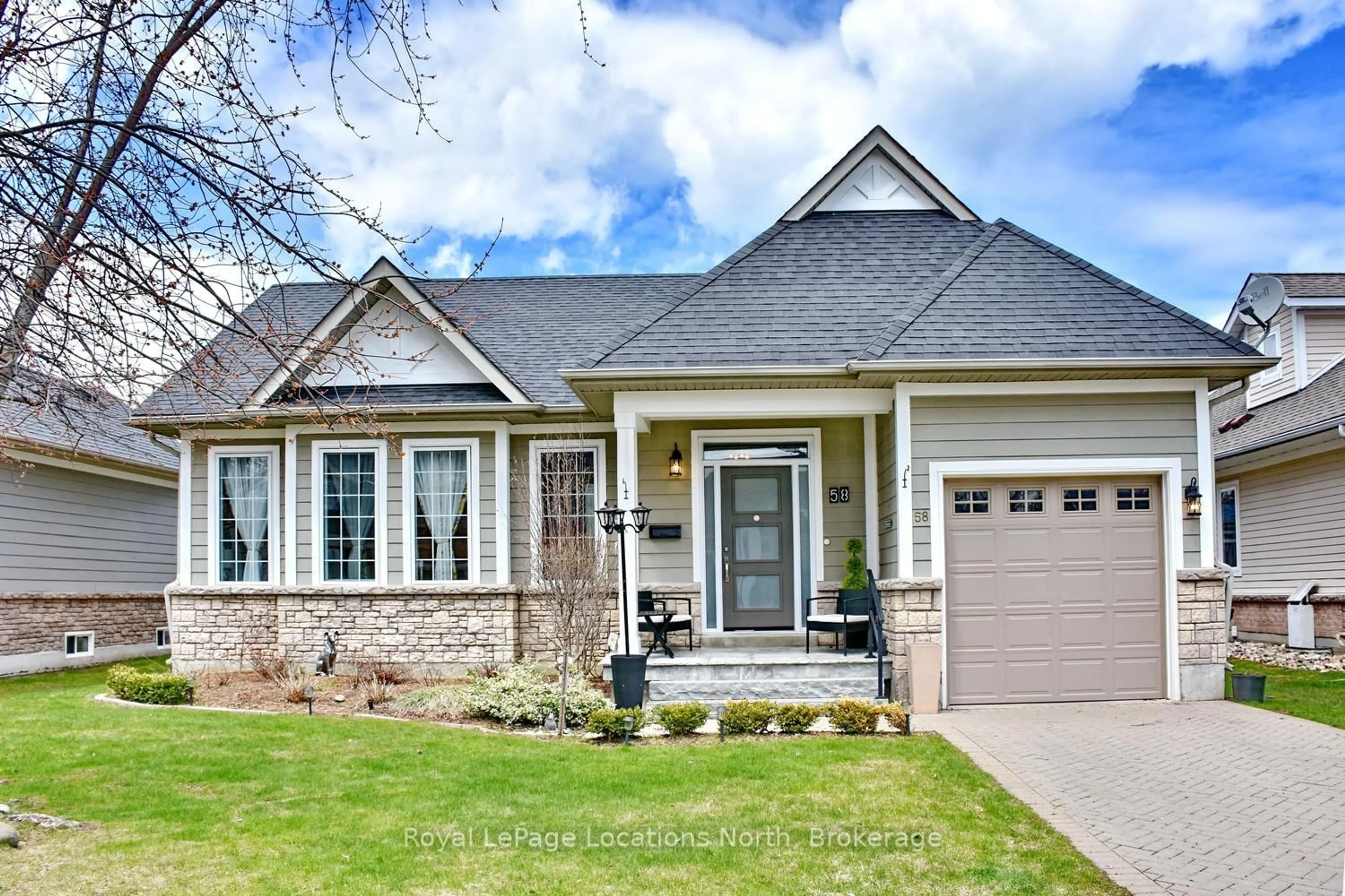 Home with brick exterior material, street for 58 CLUBHOUSE Dr, Collingwood Ontario L9Y 4Z6
