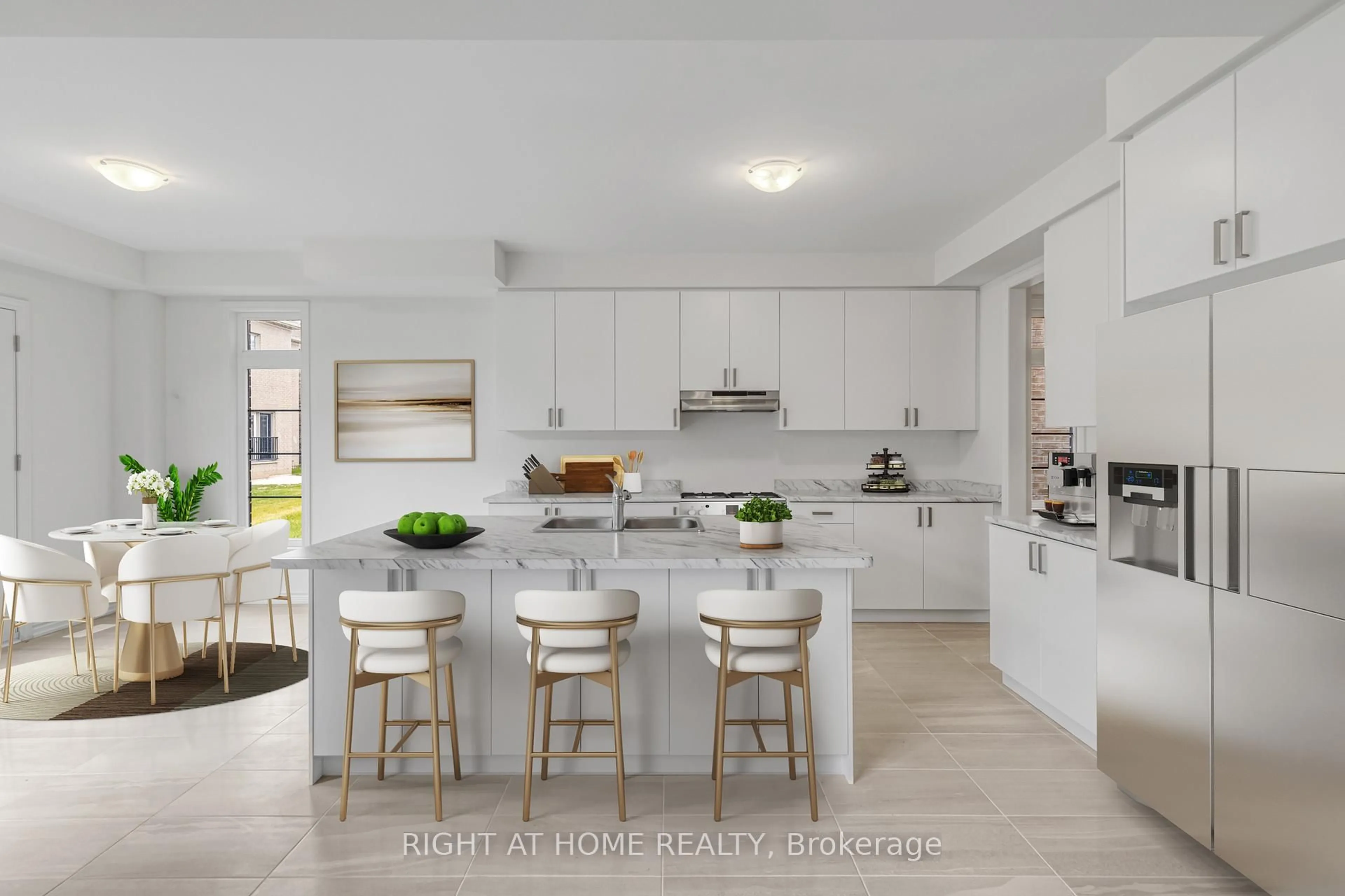 Open concept kitchen, ceramic/tile floor for 8 Daisy St, Springwater Ontario L9X 2C5
