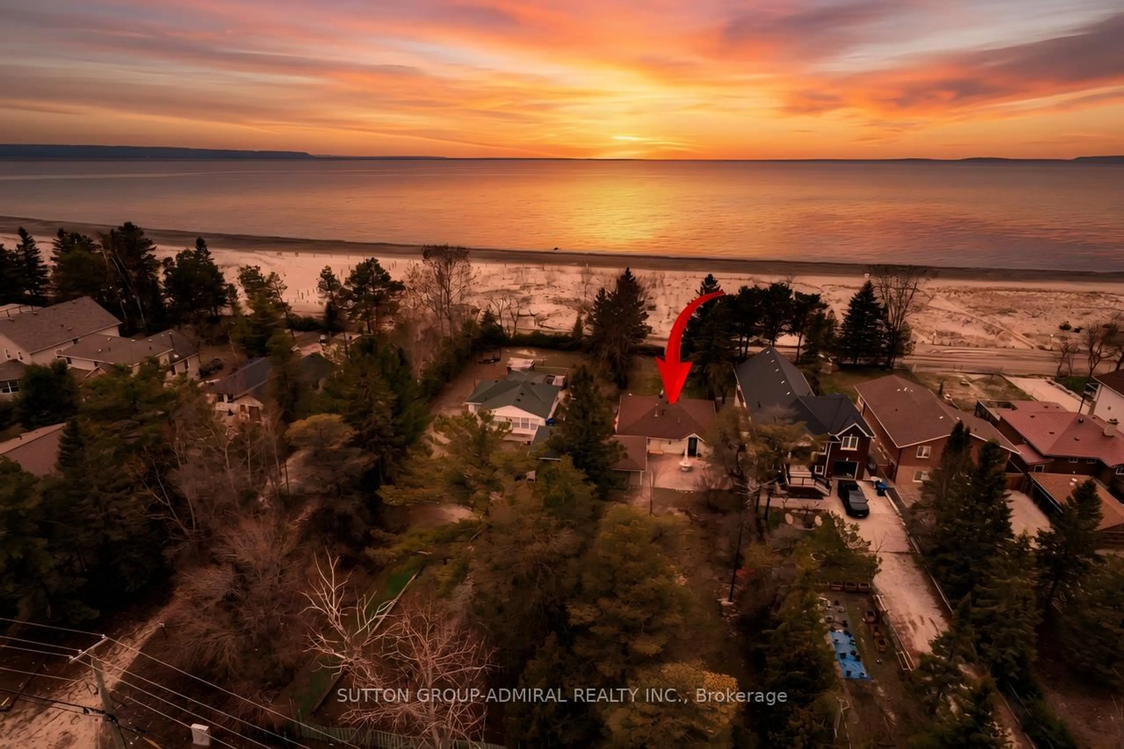 A pic from outside/outdoor area/front of a property/back of a property/a pic from drone, water/lake/river/ocean view for 1074 River Rd, Wasaga Beach Ontario L9Z 2R1