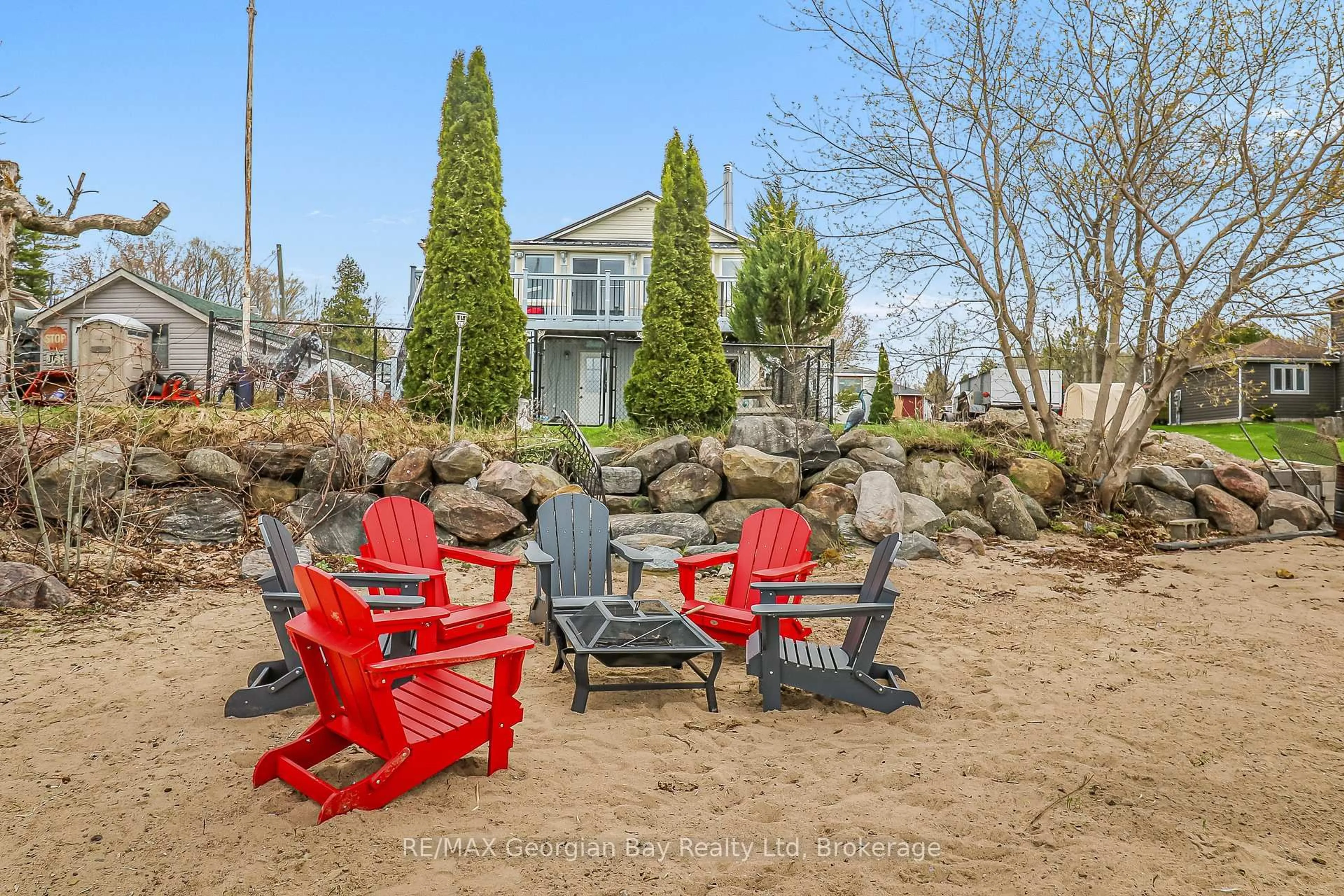 Patio, water/lake/river/ocean view for 12 Robins Point Rd, Tay Ontario L0K 2A0