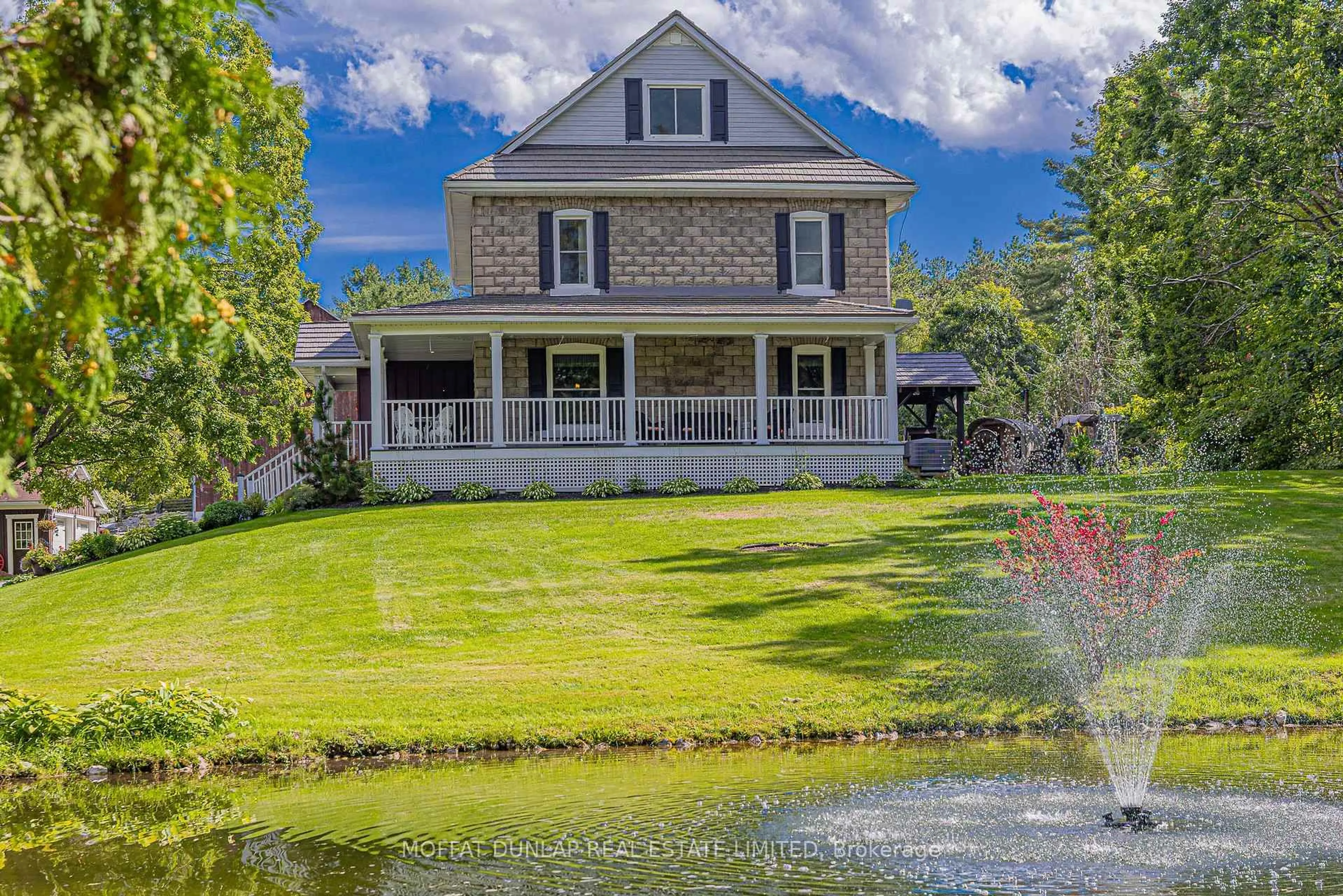 A pic from outside/outdoor area/front of a property/back of a property/a pic from drone, water/lake/river/ocean view for 305 Bass Lake Sdrd, Oro-Medonte Ontario L0L 2E0