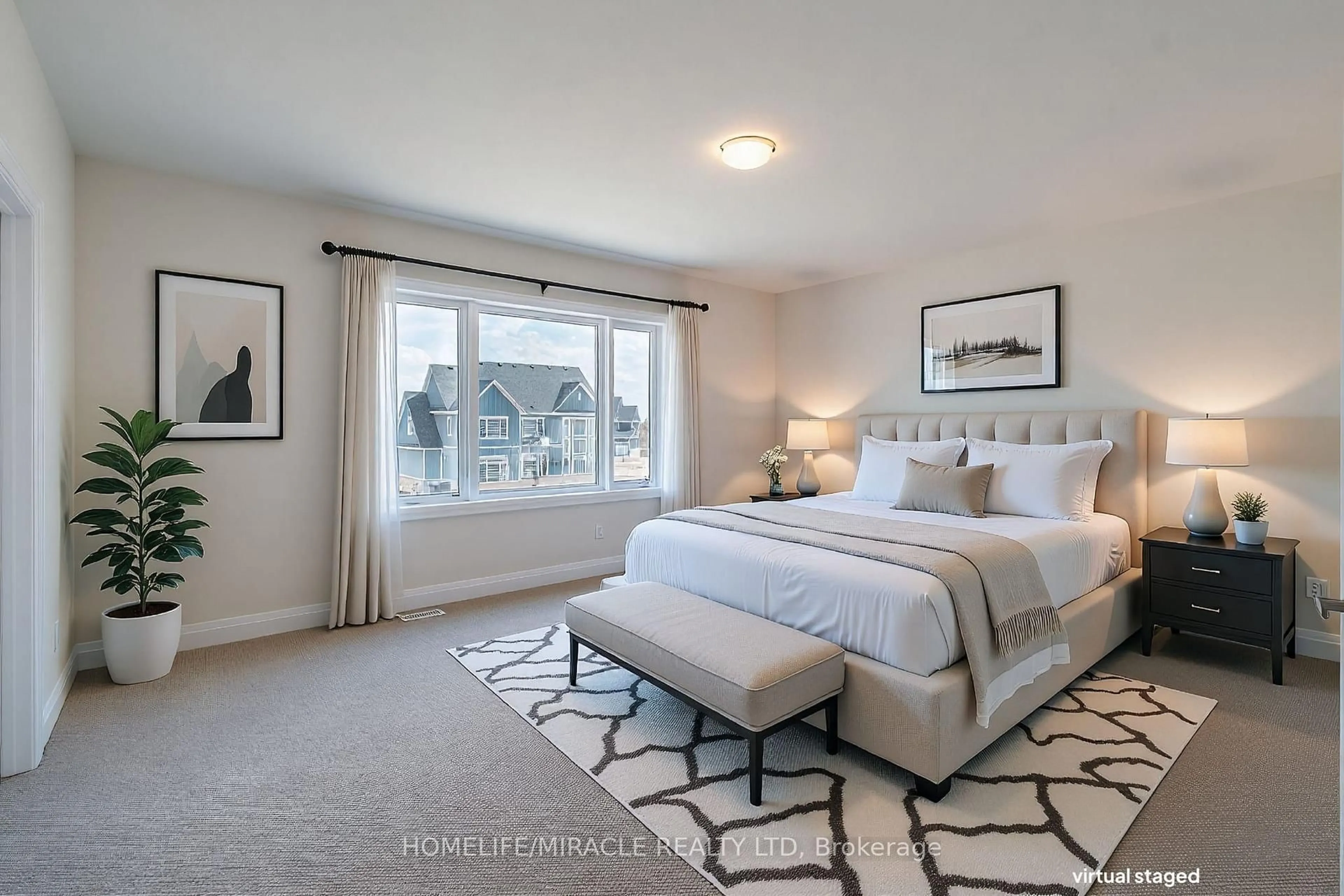 Bedroom with bed, carpet floor for 21 Pearsall Pl, Oro-Medonte Ontario L0L 2L0