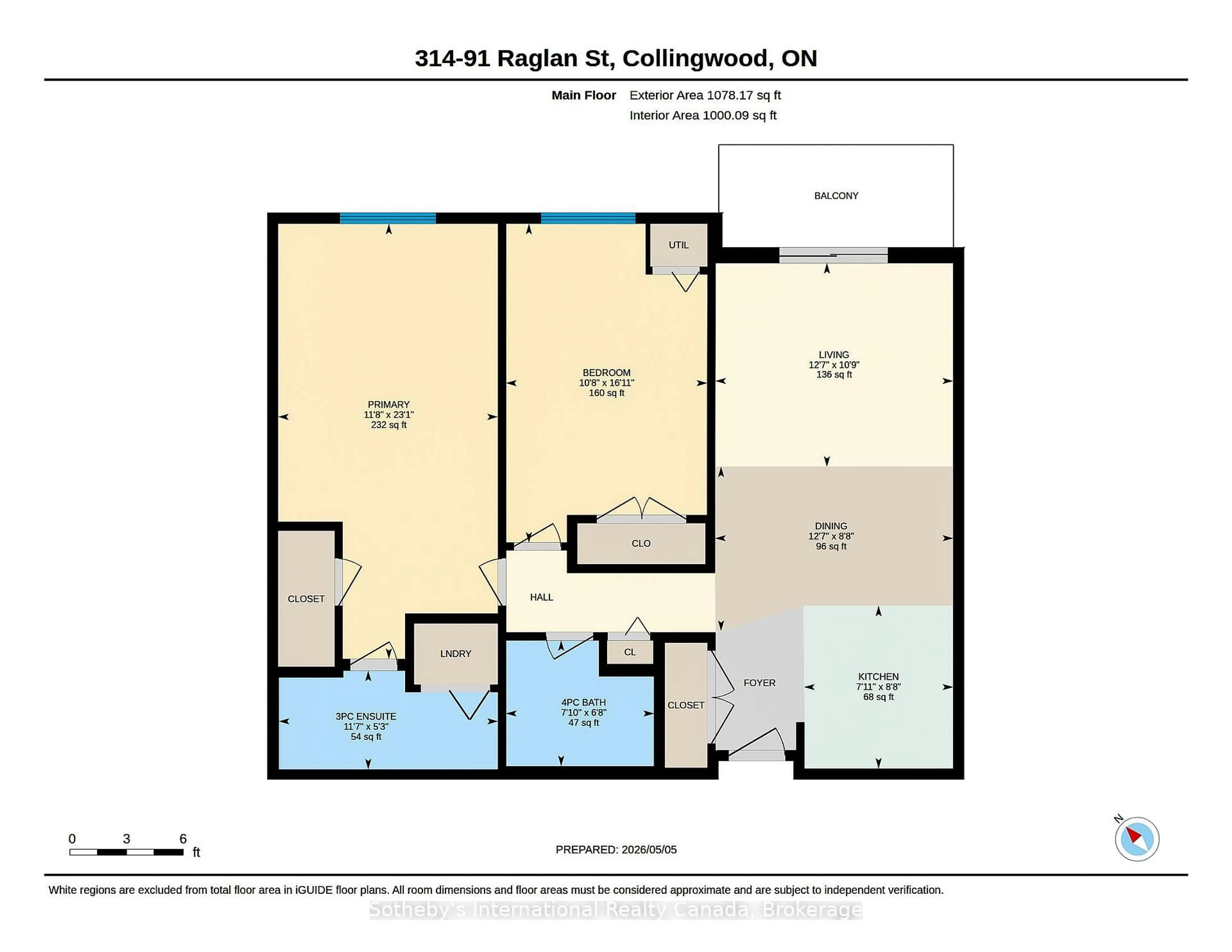Floor plan for 91 Raglan St #314, Collingwood Ontario L9Y 0B2