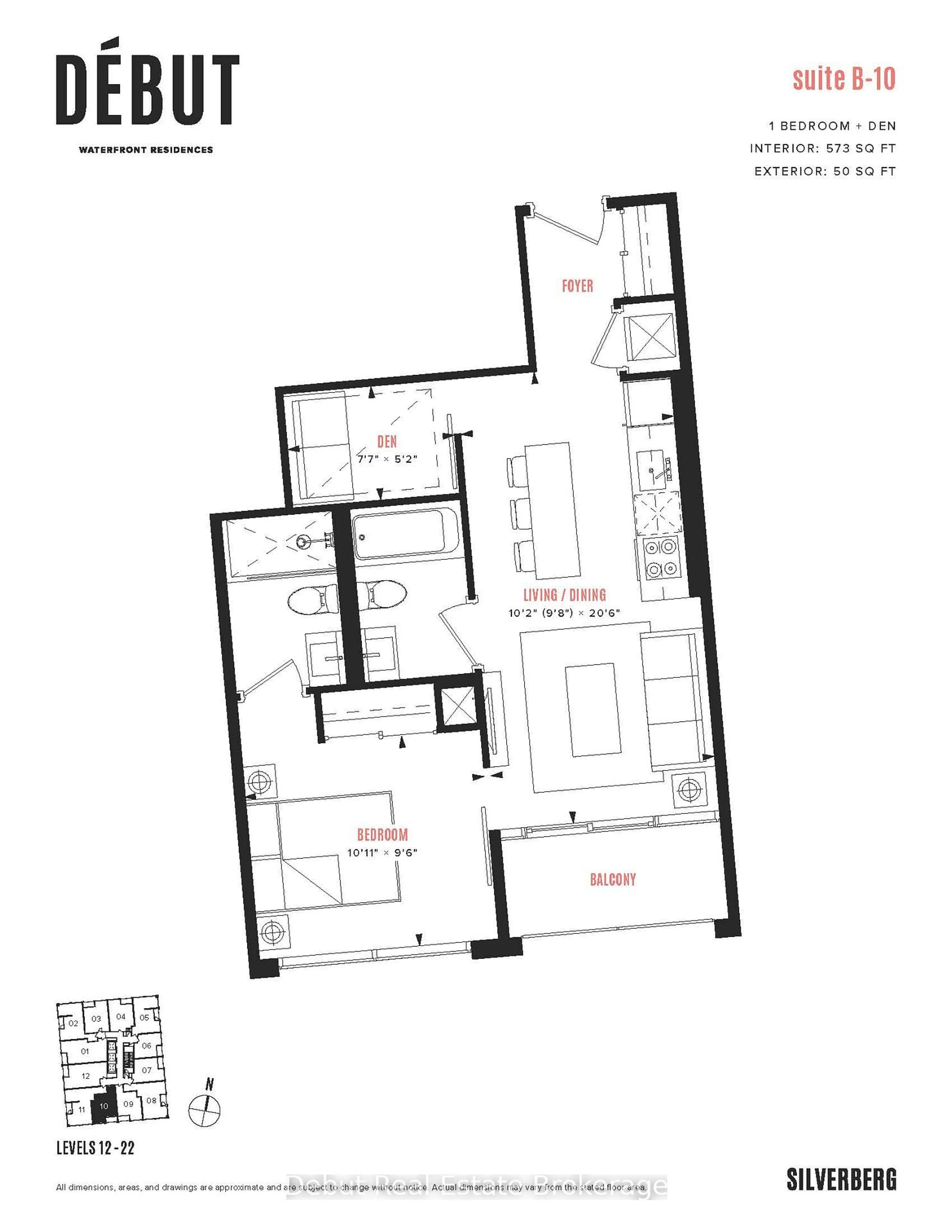 Floor plan for 39 Mary St St #2210, Barrie Ontario L4N 1S9