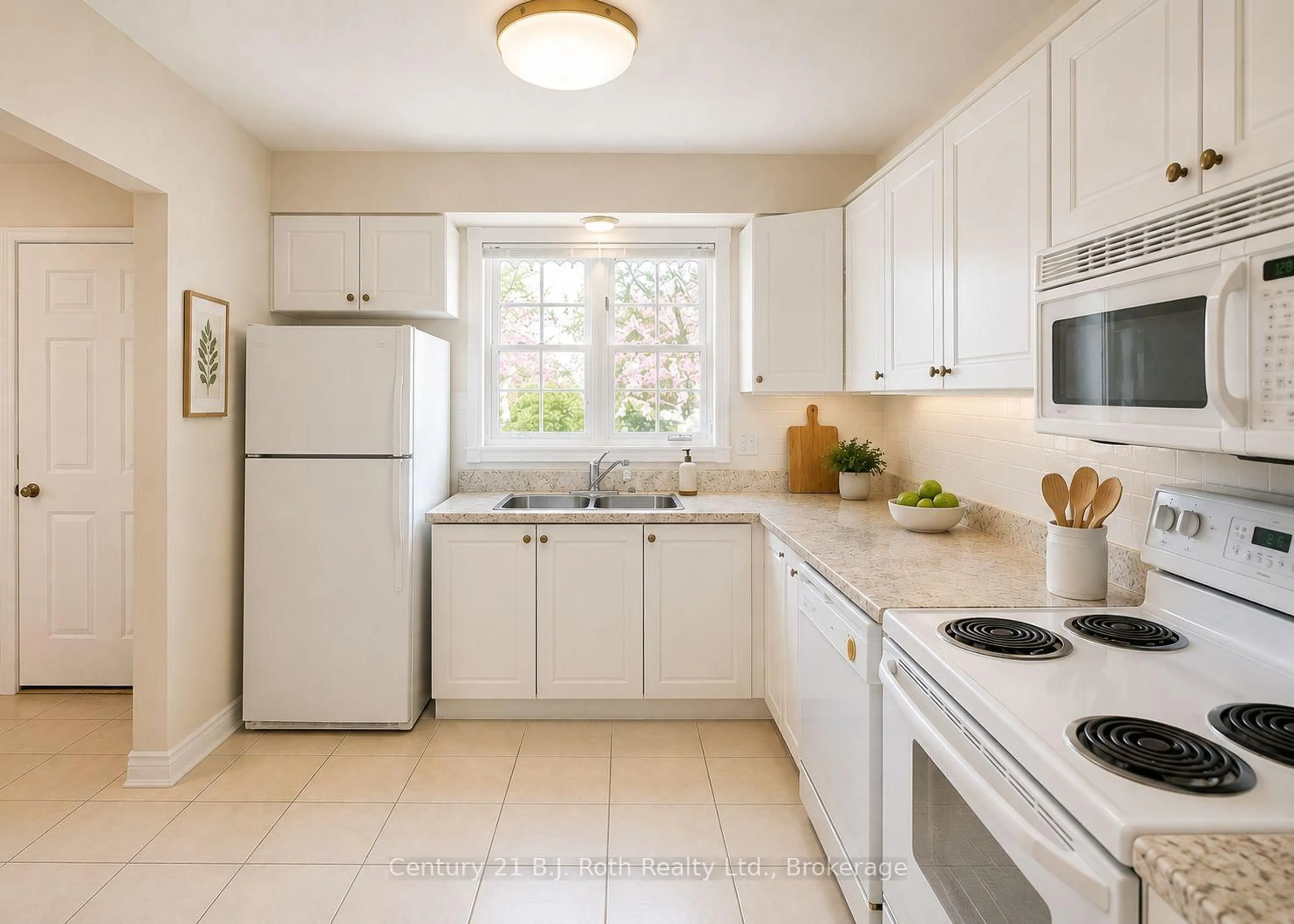 Standard kitchen, ceramic/tile floor for 30 Museum Dr #309, Orillia Ontario L3V 7T9
