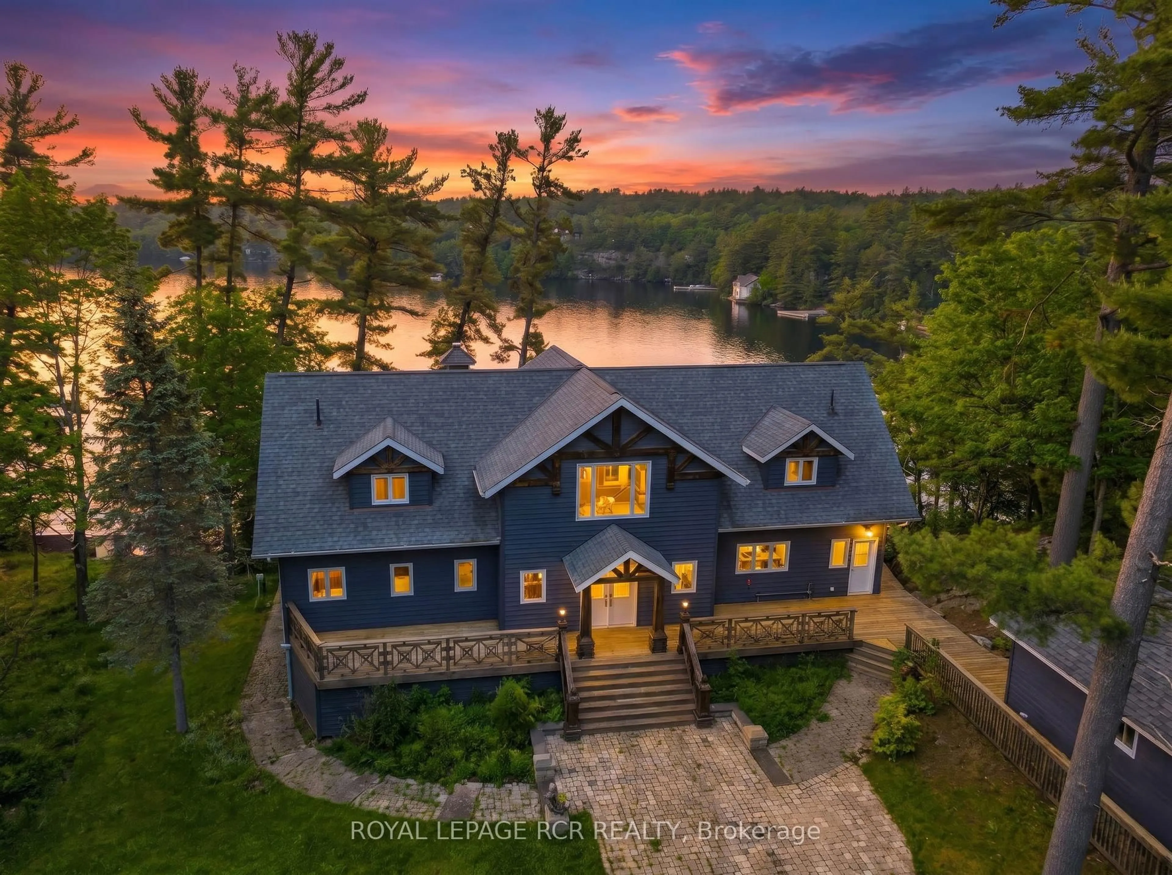 A pic from outside/outdoor area/front of a property/back of a property/a pic from drone, water/lake/river/ocean view for 1754 Pappy Gill Lane, Severn Ontario L0K 1E0