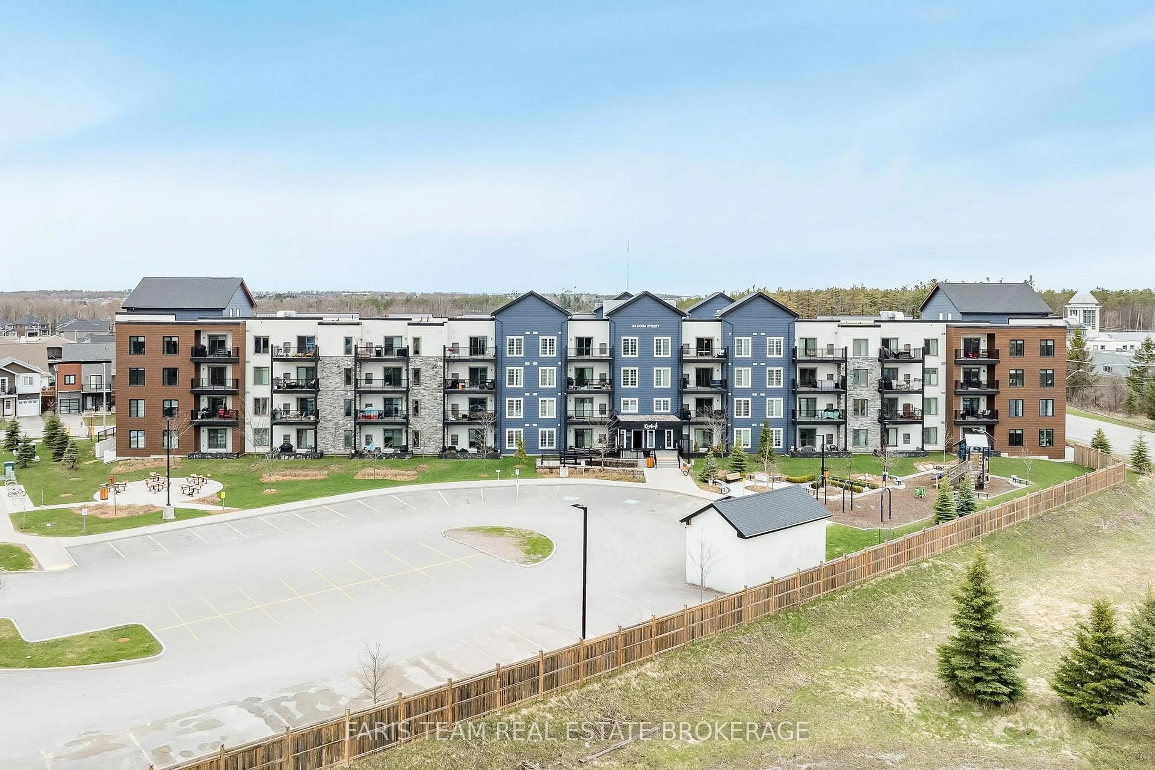 A pic from outside/outdoor area/front of a property/back of a property/a pic from drone, building for 54 Koda St #207, Barrie Ontario L9J 0J6