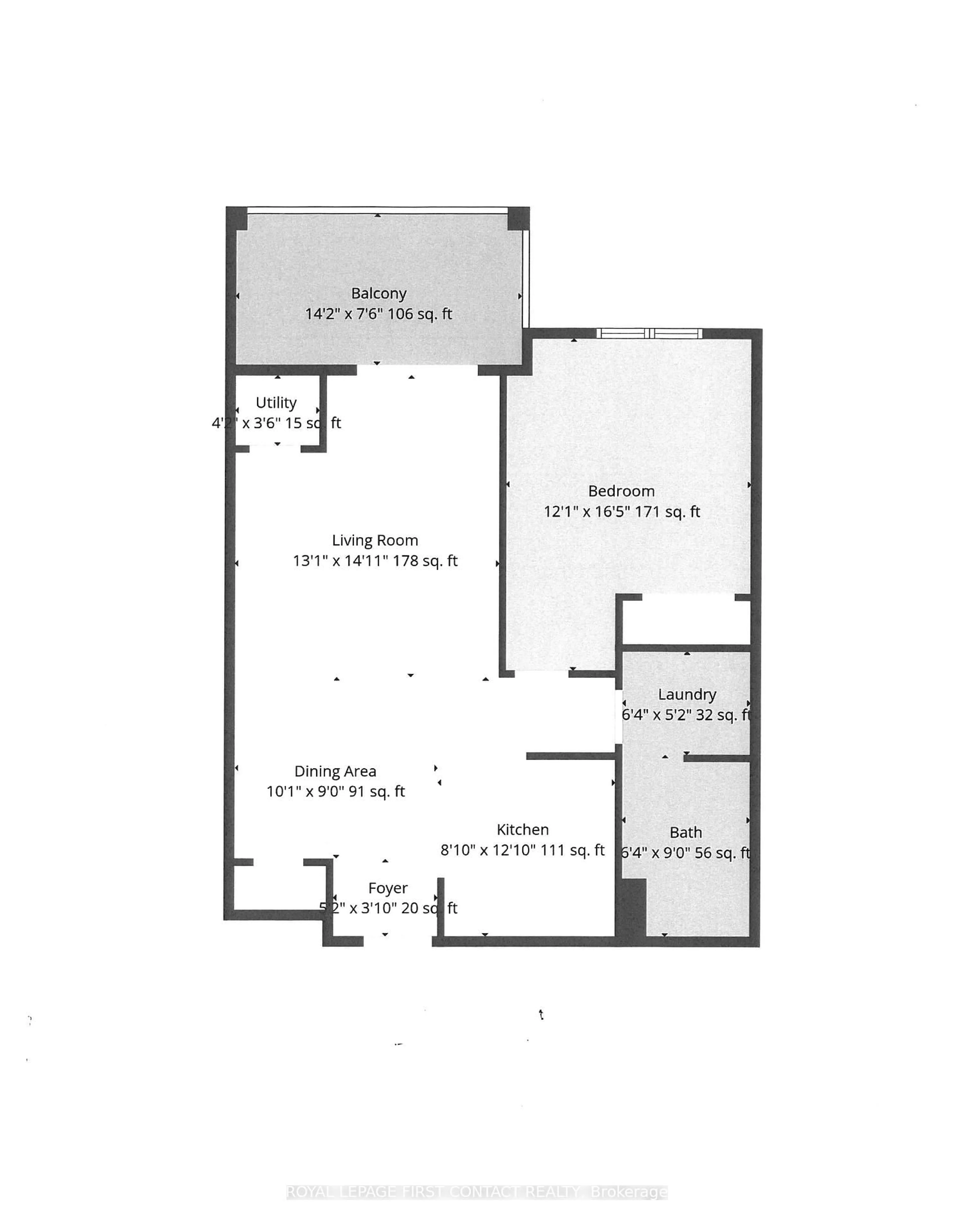Floor plan for 42 Ferndale Dr #309, Barrie Ontario L4N 2M5