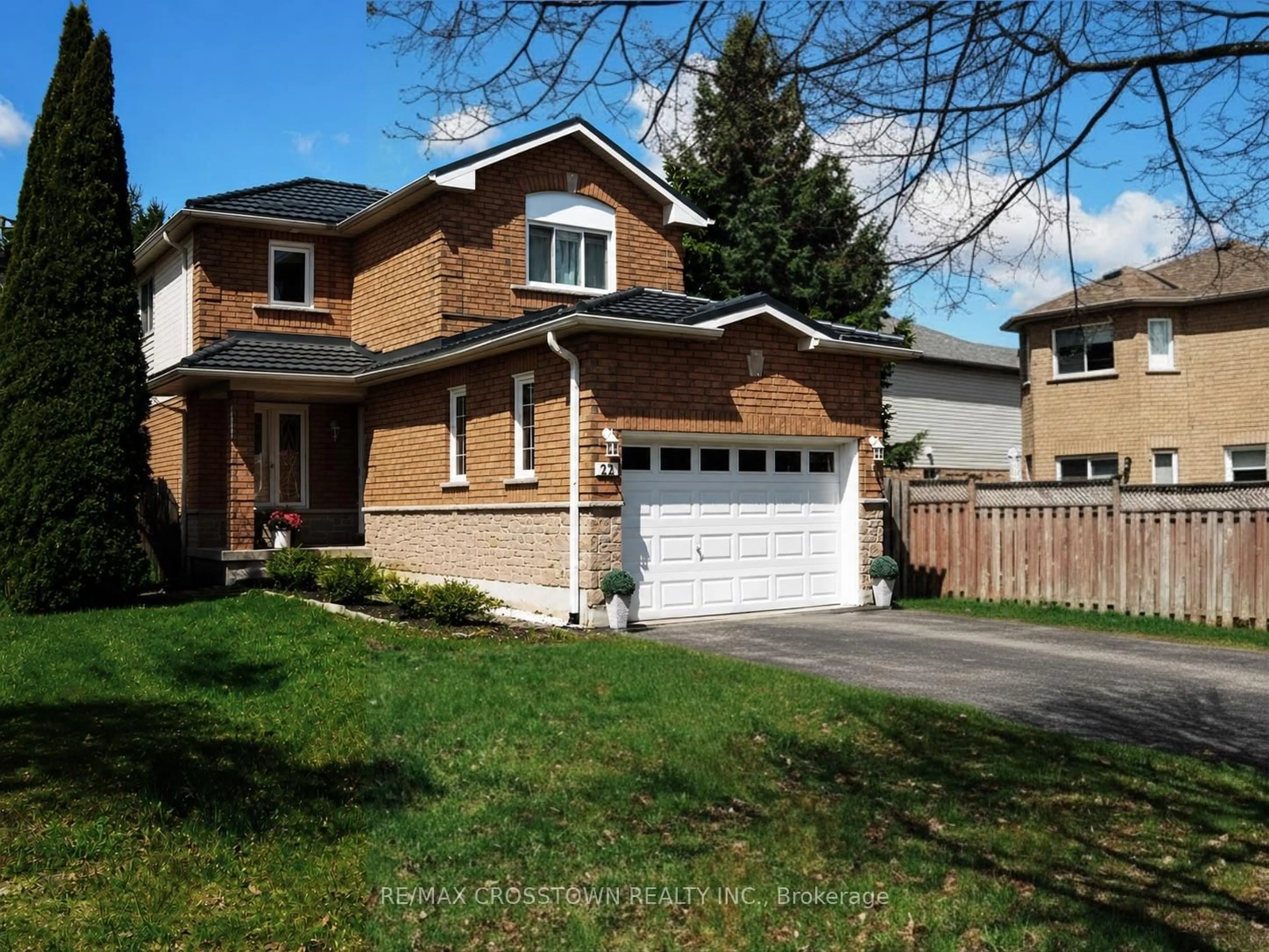 Home with brick exterior material, street for 22 BLUEGRASS Dr, Barrie Ontario L4N 9N9