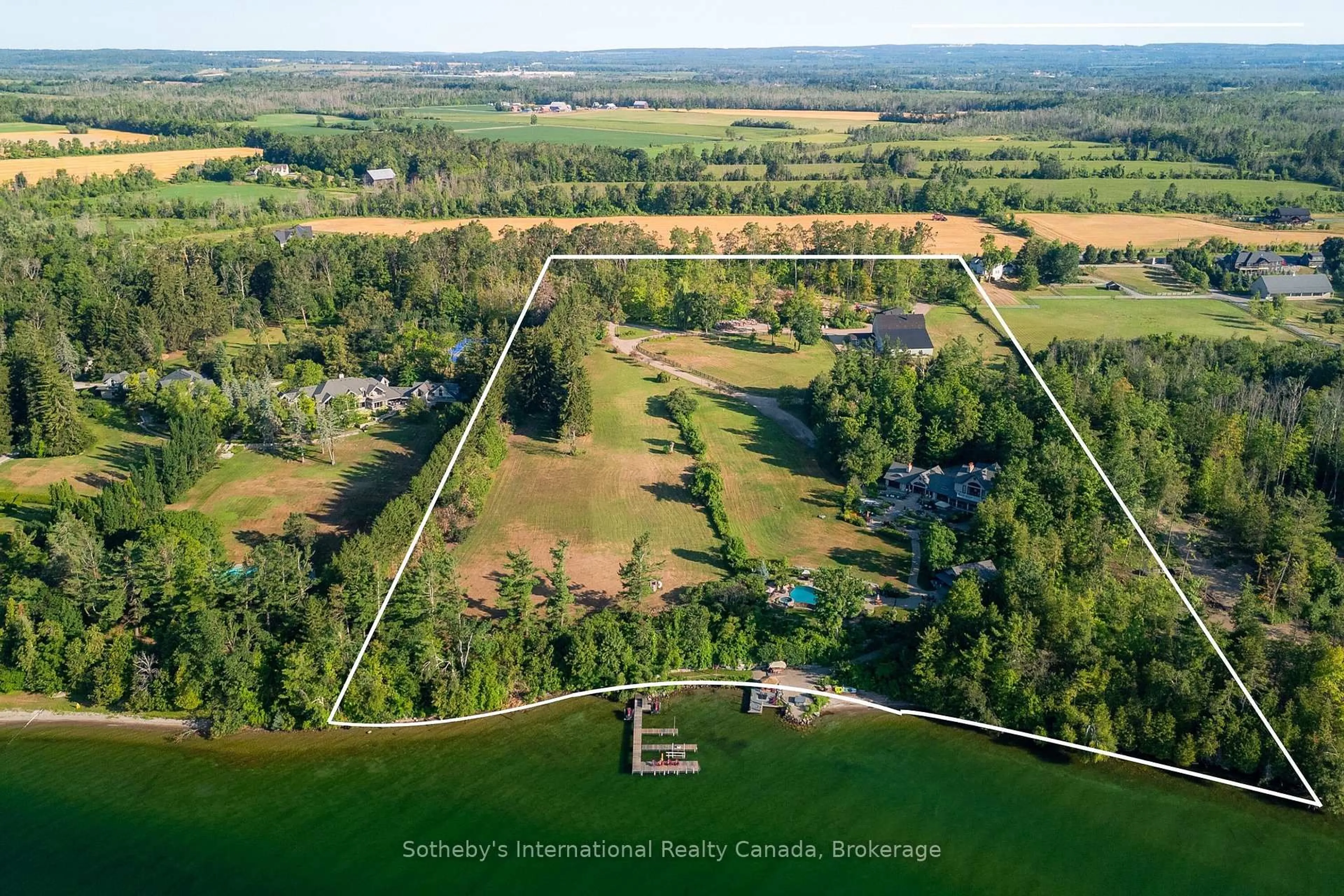 A pic from outside/outdoor area/front of a property/back of a property/a pic from drone, water/lake/river/ocean view for 2533 Ridge Rd, Oro-Medonte Ontario L0L 2L0