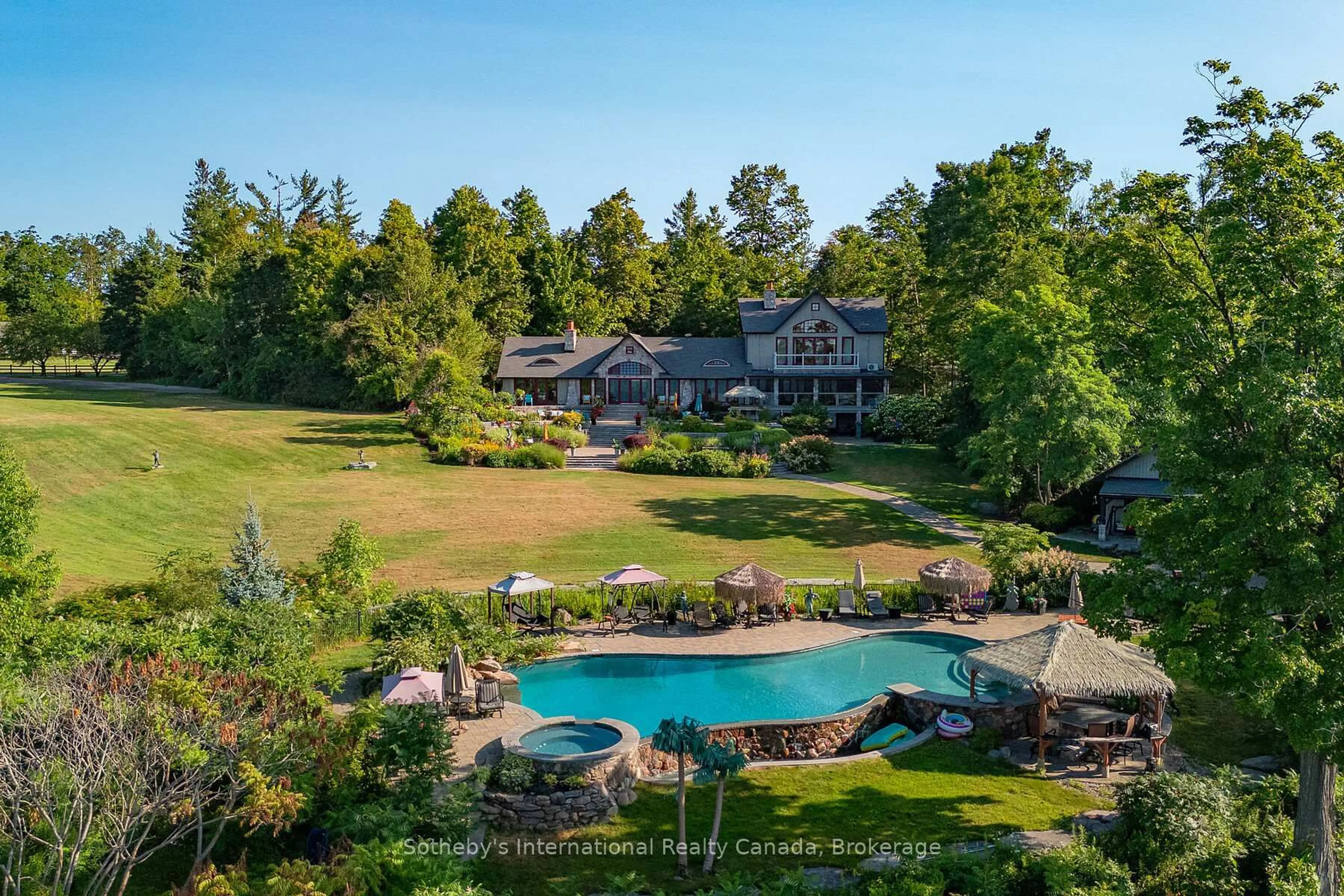 A pic from outside/outdoor area/front of a property/back of a property/a pic from drone, water/lake/river/ocean view for 2533 Ridge Rd, Oro-Medonte Ontario L0L 2L0