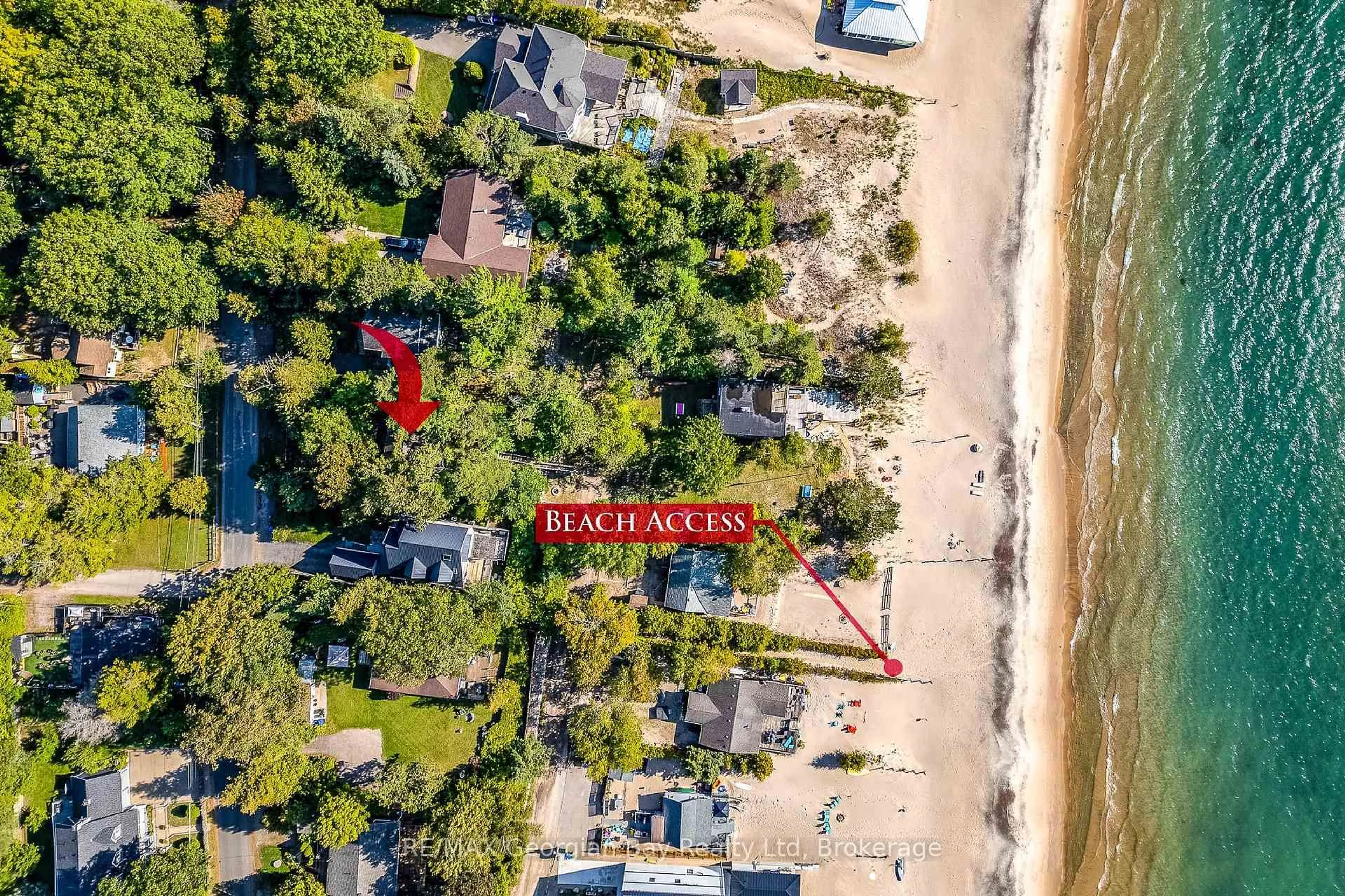 A pic from outside/outdoor area/front of a property/back of a property/a pic from drone, street for 68 Tiny Beaches Rd, Tiny Ontario L0L 2J0