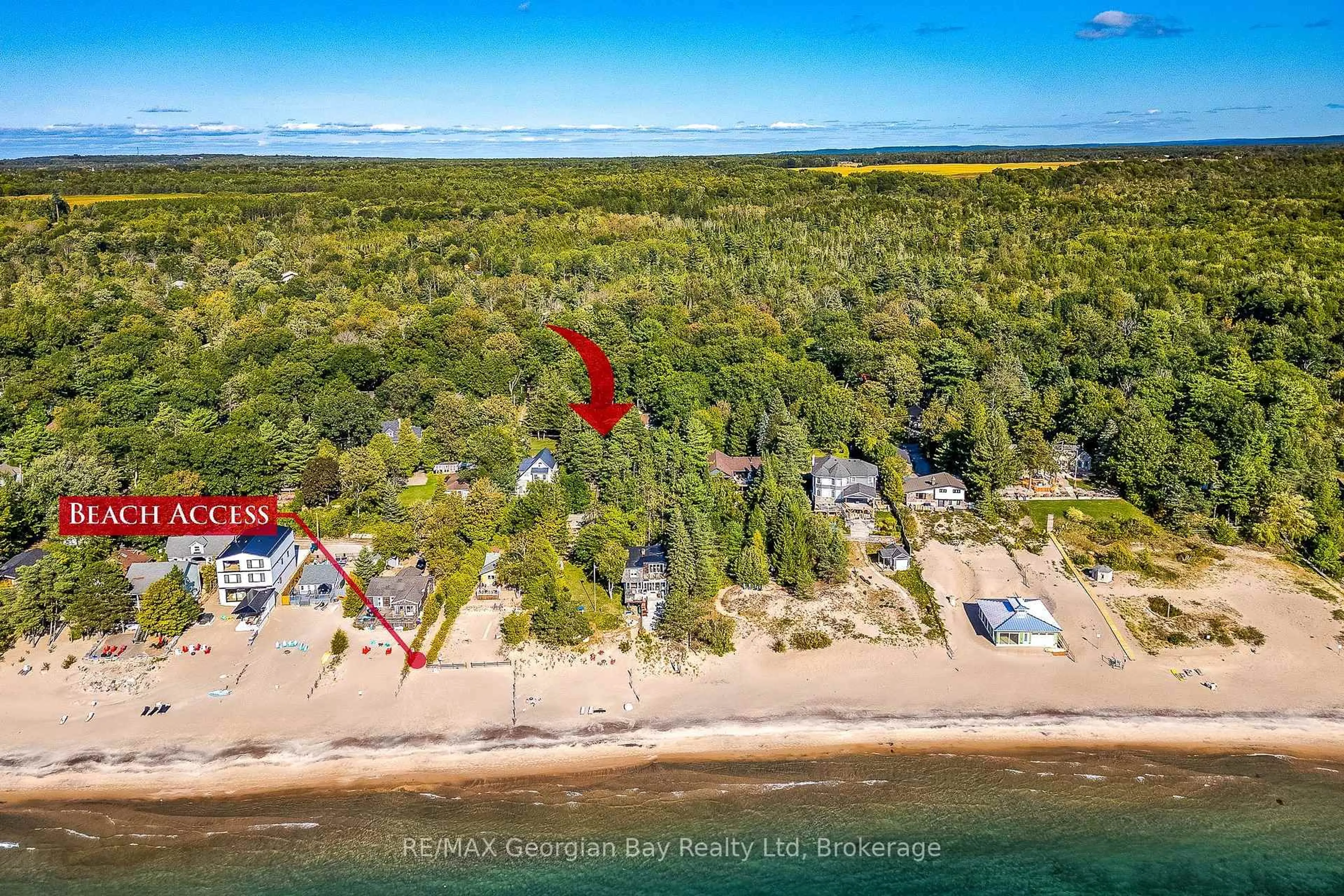 A pic from outside/outdoor area/front of a property/back of a property/a pic from drone, water/lake/river/ocean view for 68 Tiny Beaches Rd, Tiny Ontario L0L 2J0