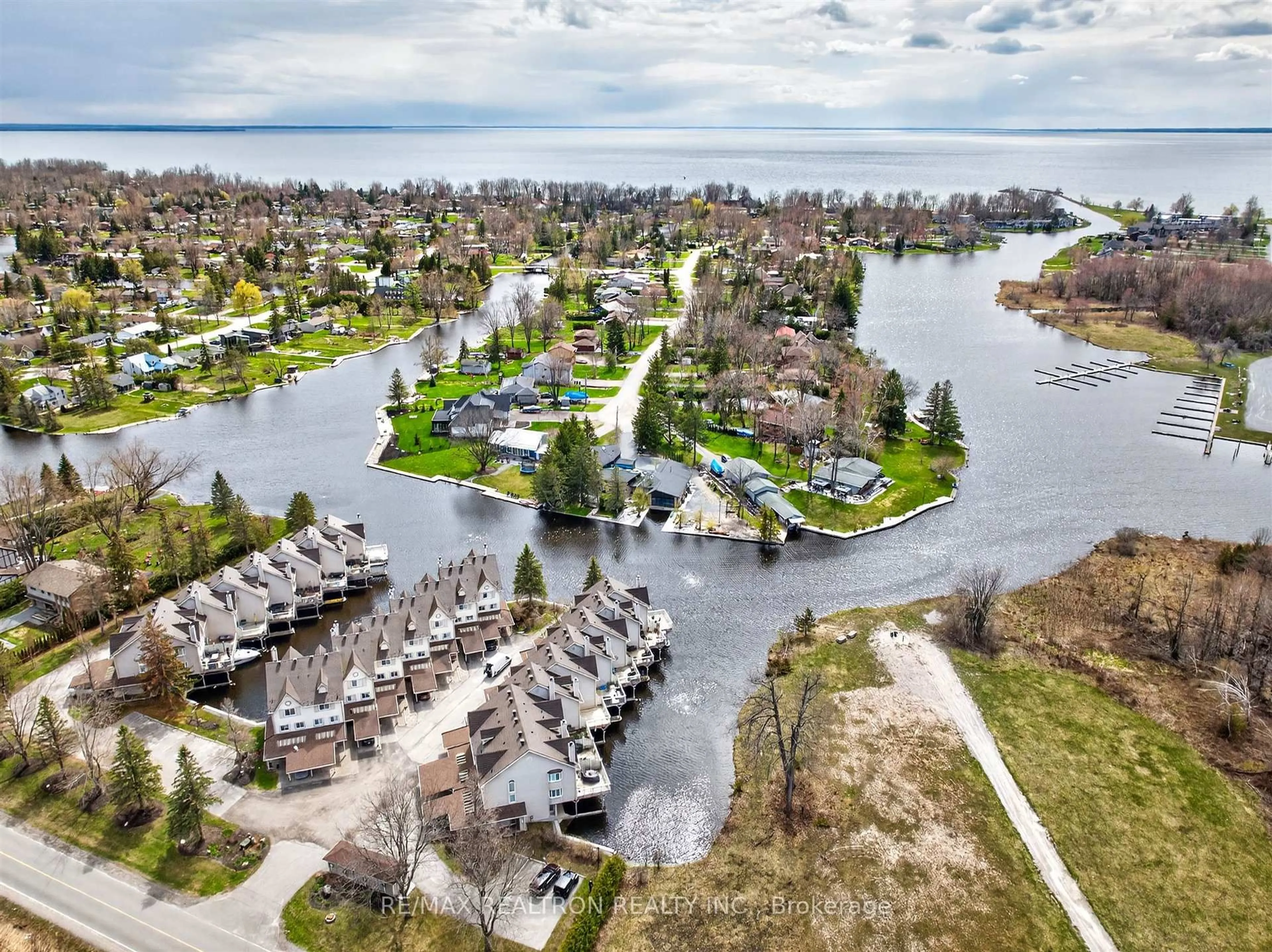 A pic from outside/outdoor area/front of a property/back of a property/a pic from drone, water/lake/river/ocean view for 100 Laguna Pkwy #22, Ramara Ontario L0K 1B0