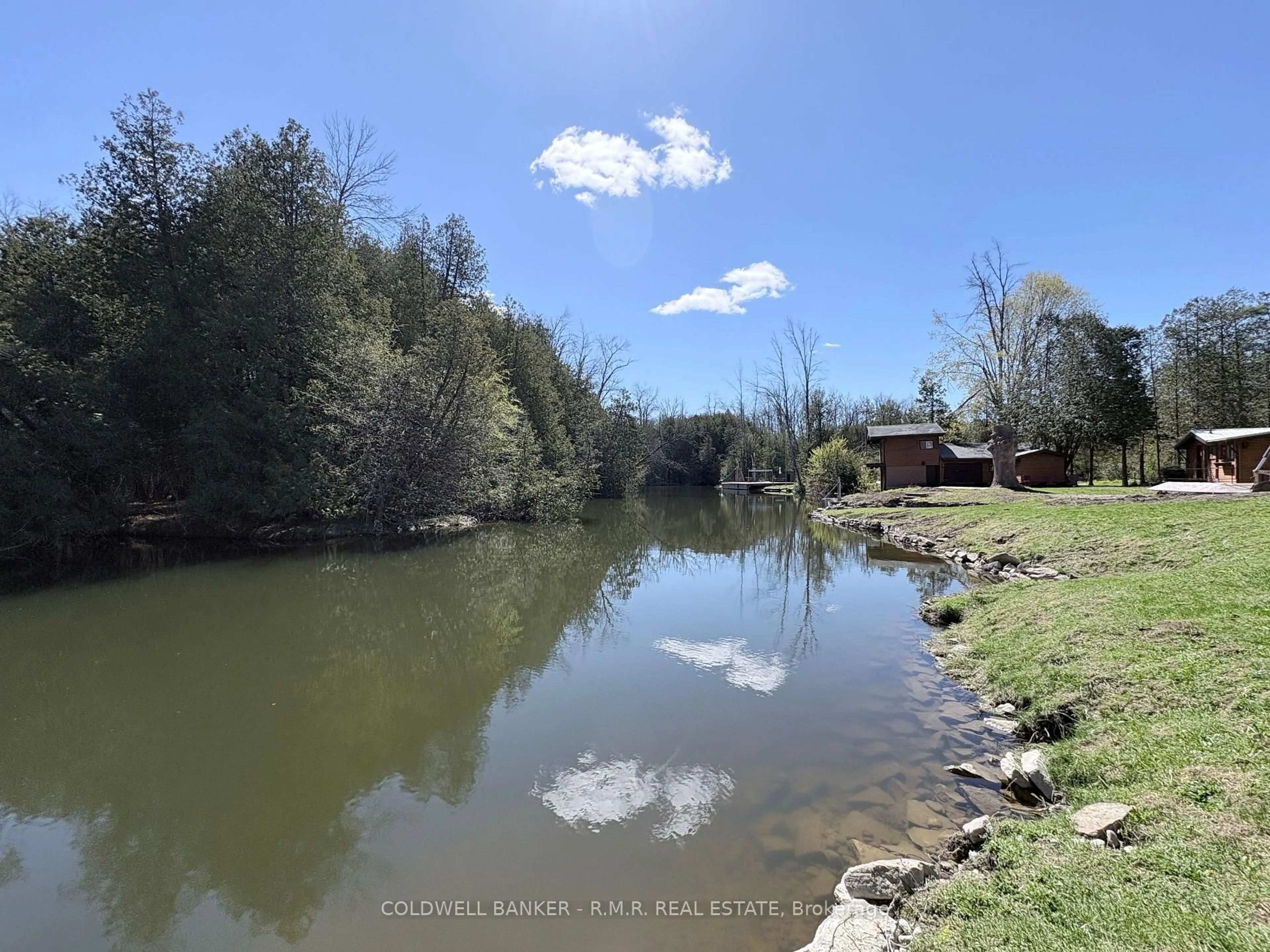A pic from outside/outdoor area/front of a property/back of a property/a pic from drone, water/lake/river/ocean view for 1355 Furniss Dr, Ramara Ontario L0K 1B0