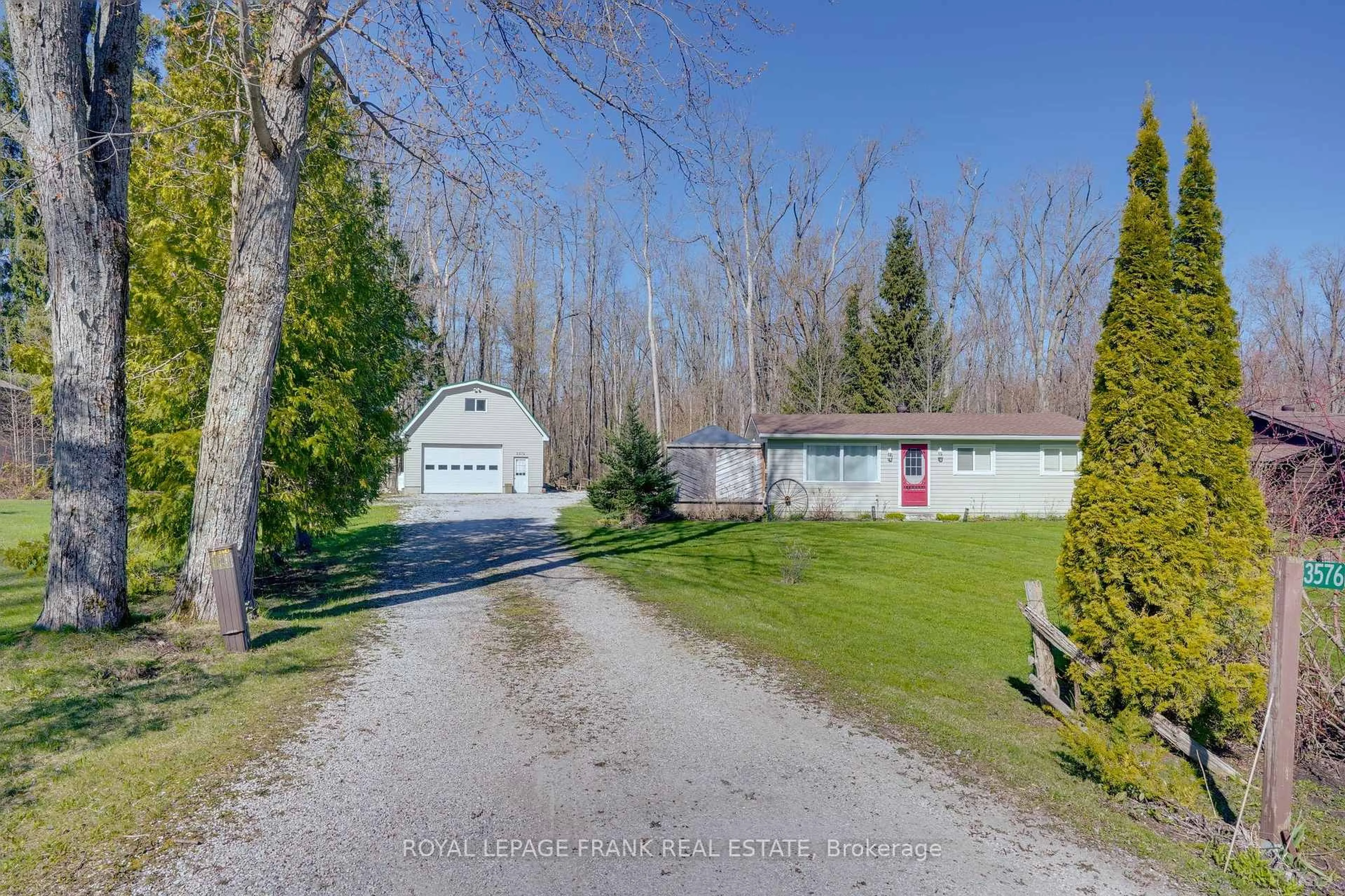 A pic from outside/outdoor area/front of a property/back of a property/a pic from drone, unknown for 3576 John St, Ramara Ontario L0K 1B0
