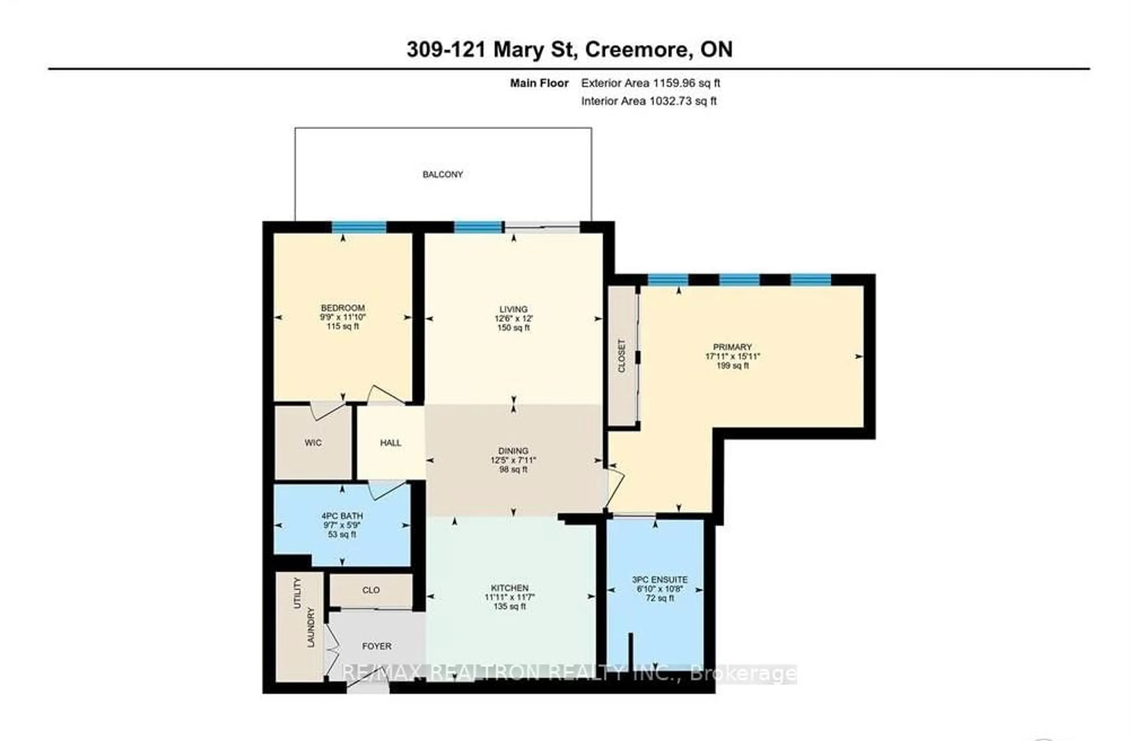 Floor plan for 121 Mary St #309, Clearview Ontario L0M 1G0