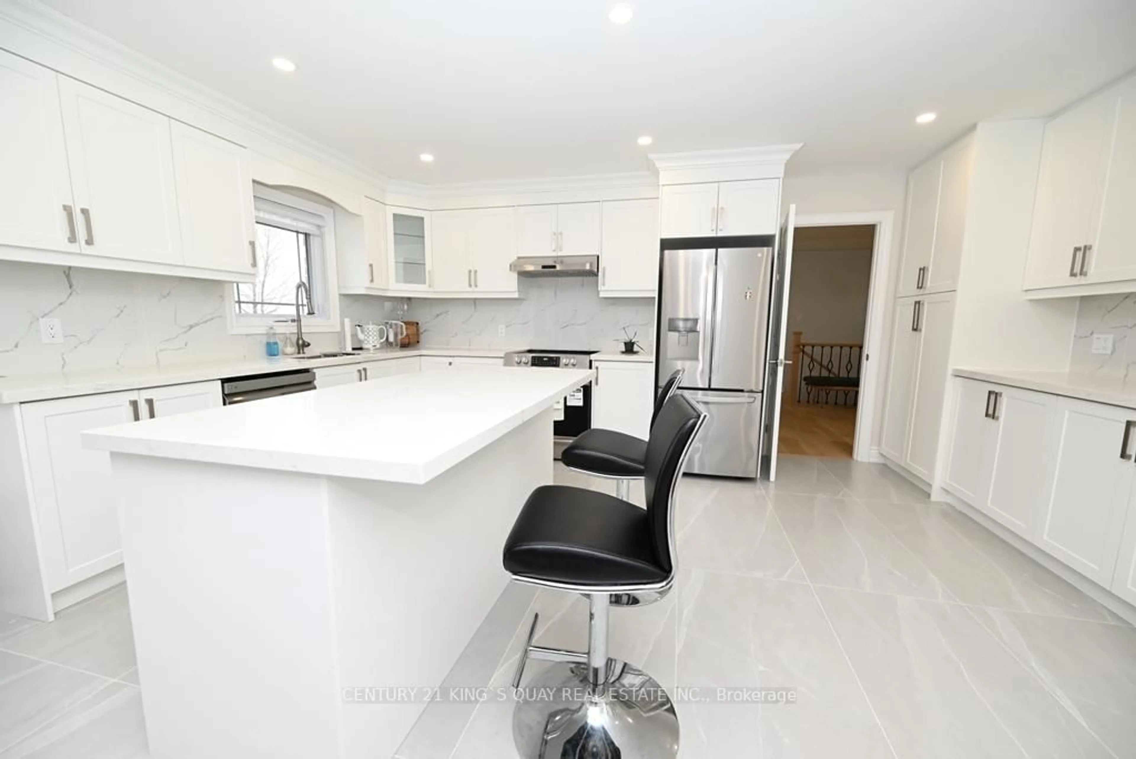 Open concept kitchen, ceramic/tile floor for 88 Bayshore Dr, Ramara Ontario L0K 1B0
