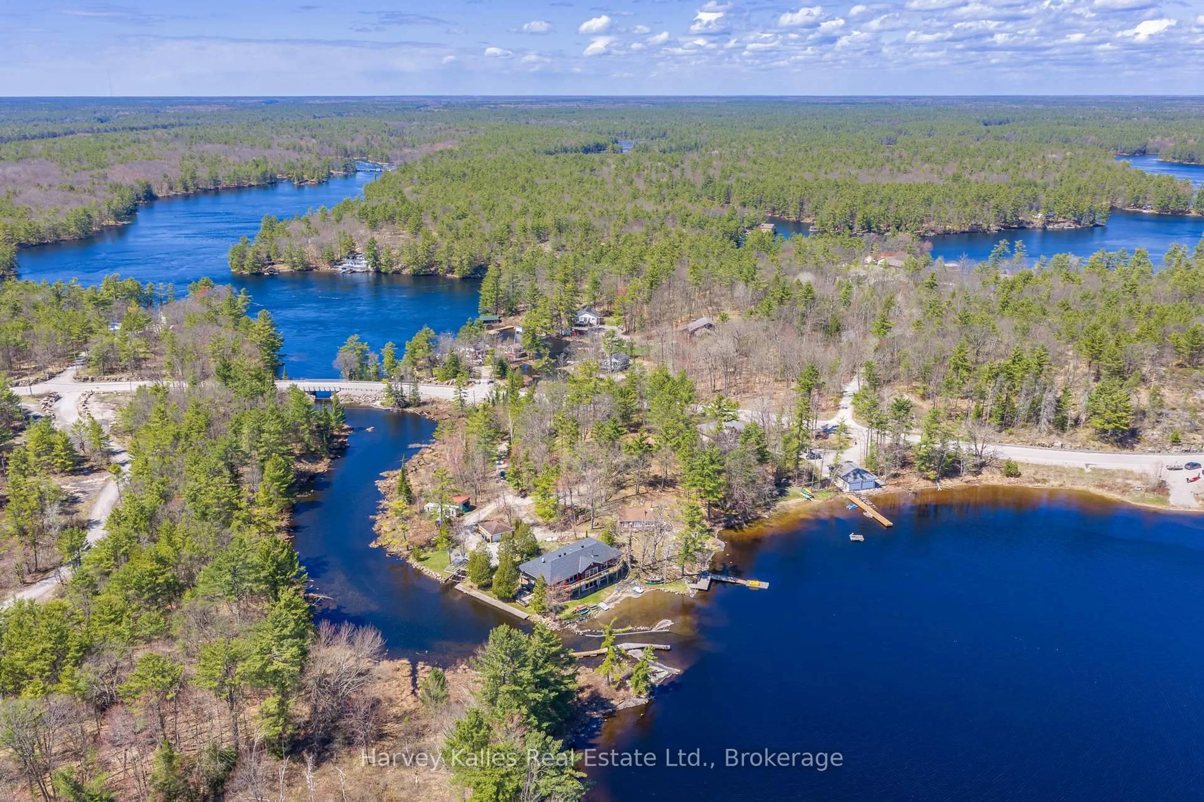 A pic from outside/outdoor area/front of a property/back of a property/a pic from drone, water/lake/river/ocean view for 6884 & 6892 Upper Big Chute Rd, Severn Ontario L0K 1E0