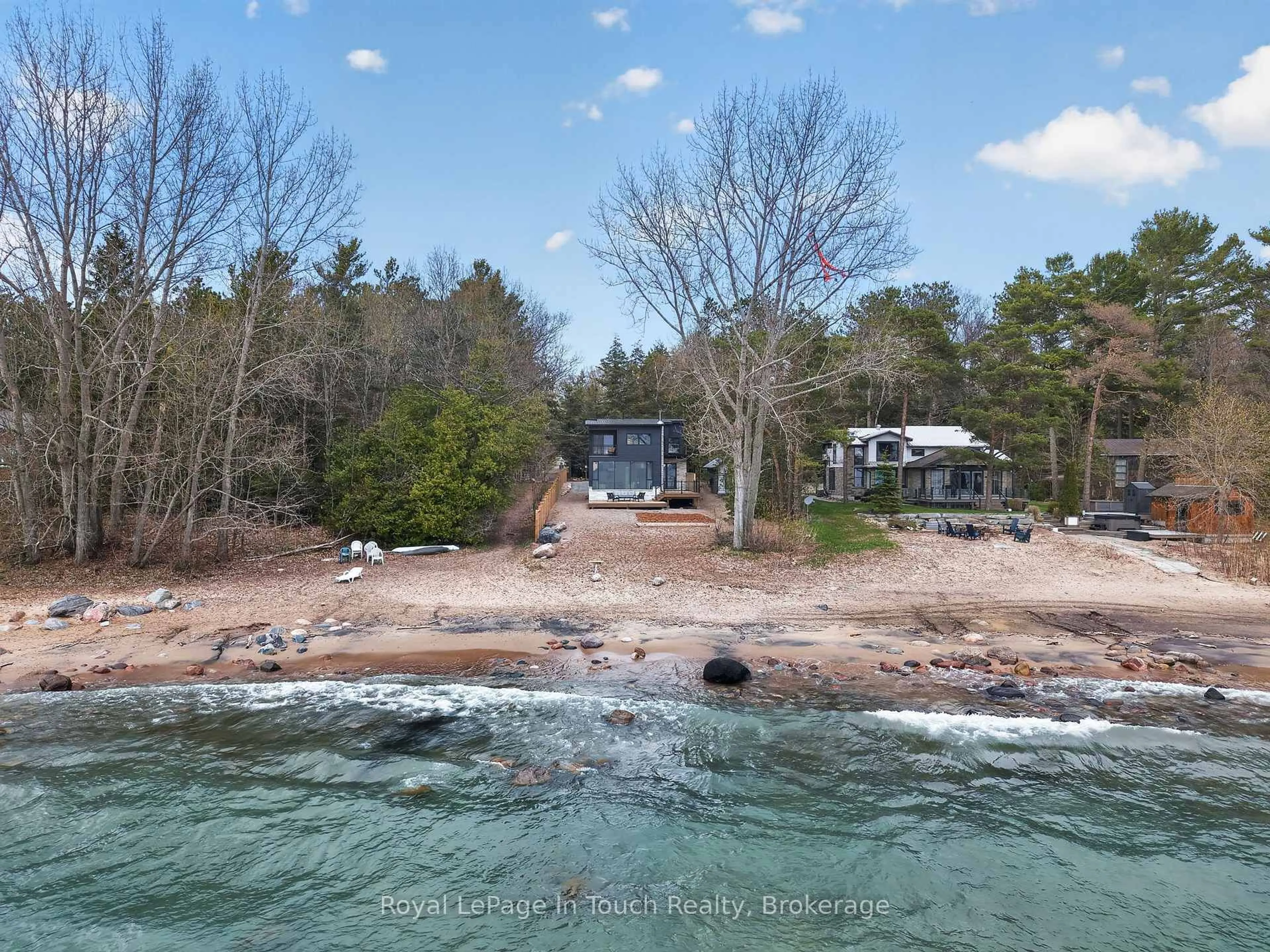 A pic from outside/outdoor area/front of a property/back of a property/a pic from drone, water/lake/river/ocean view for 160 Tiny Beaches Rd, Tiny Ontario L0L 2J0