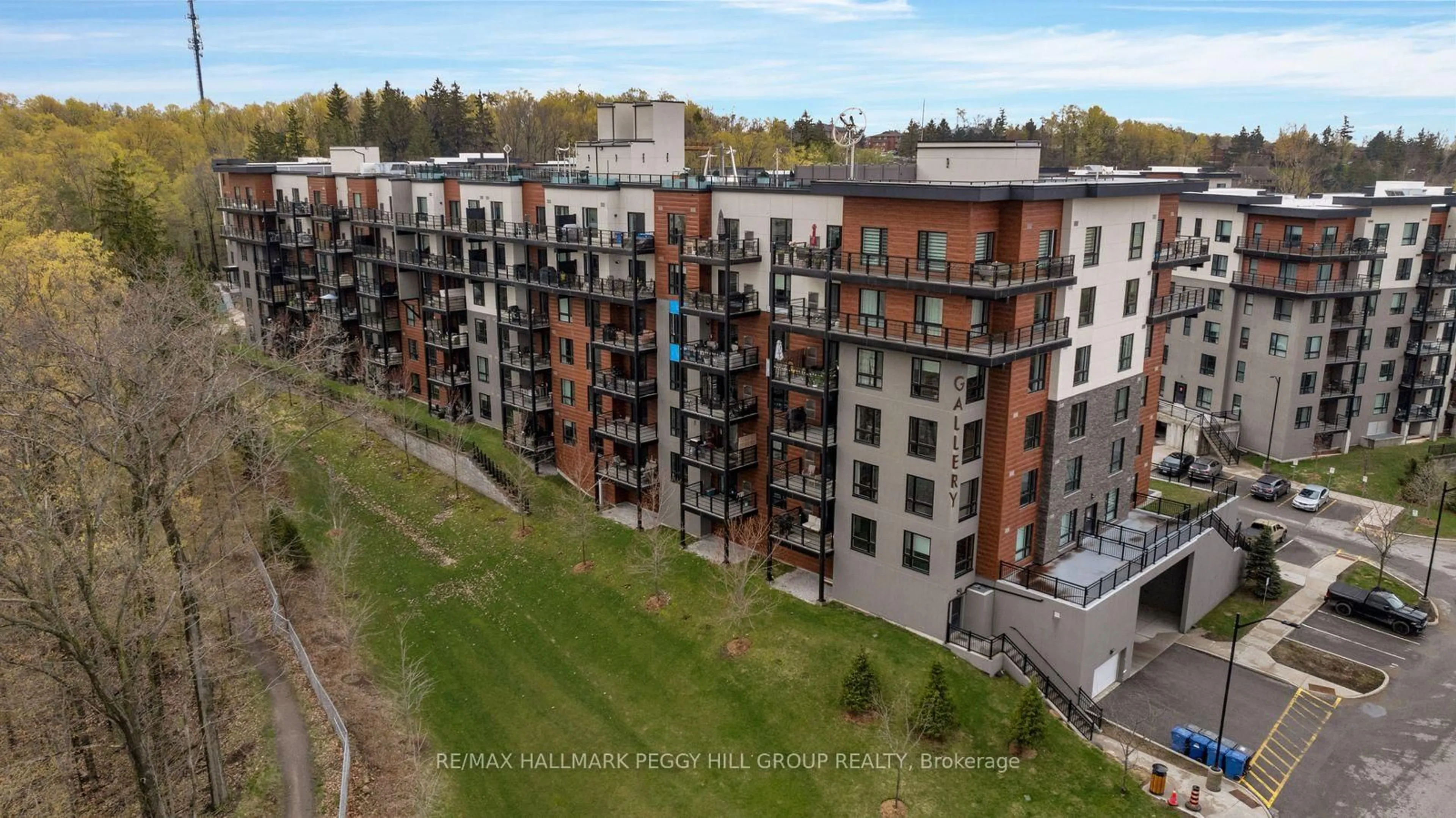 A pic from outside/outdoor area/front of a property/back of a property/a pic from drone, city buildings view from balcony for 302 Essa Rd #201, Barrie Ontario L9J 0H3