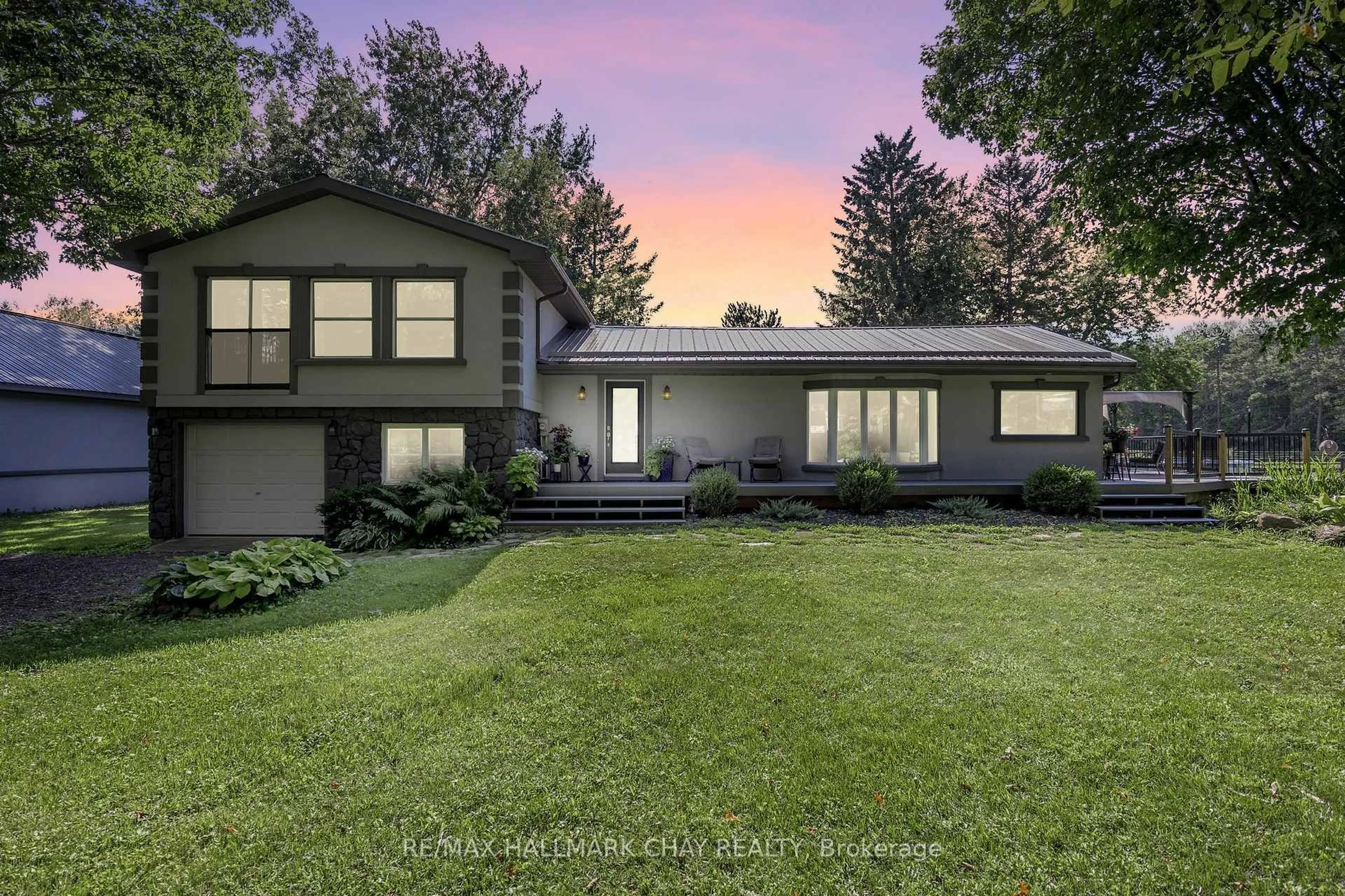 Home with vinyl exterior material, street for 1398 Old Second Rd, Springwater Ontario L0L 2K0