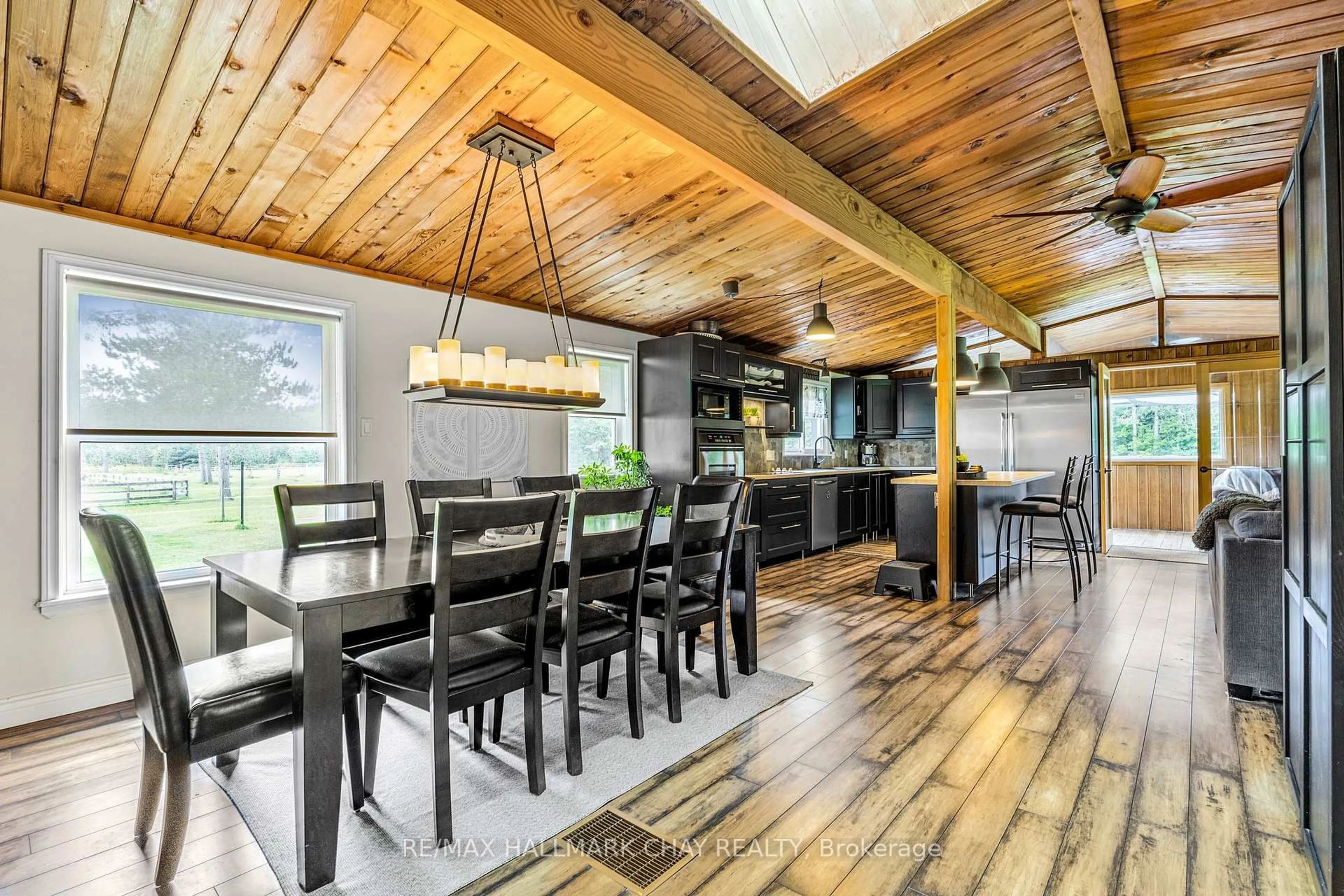 Open concept kitchen, wood/laminate floor for 1398 Old Second Rd, Springwater Ontario L0L 2K0
