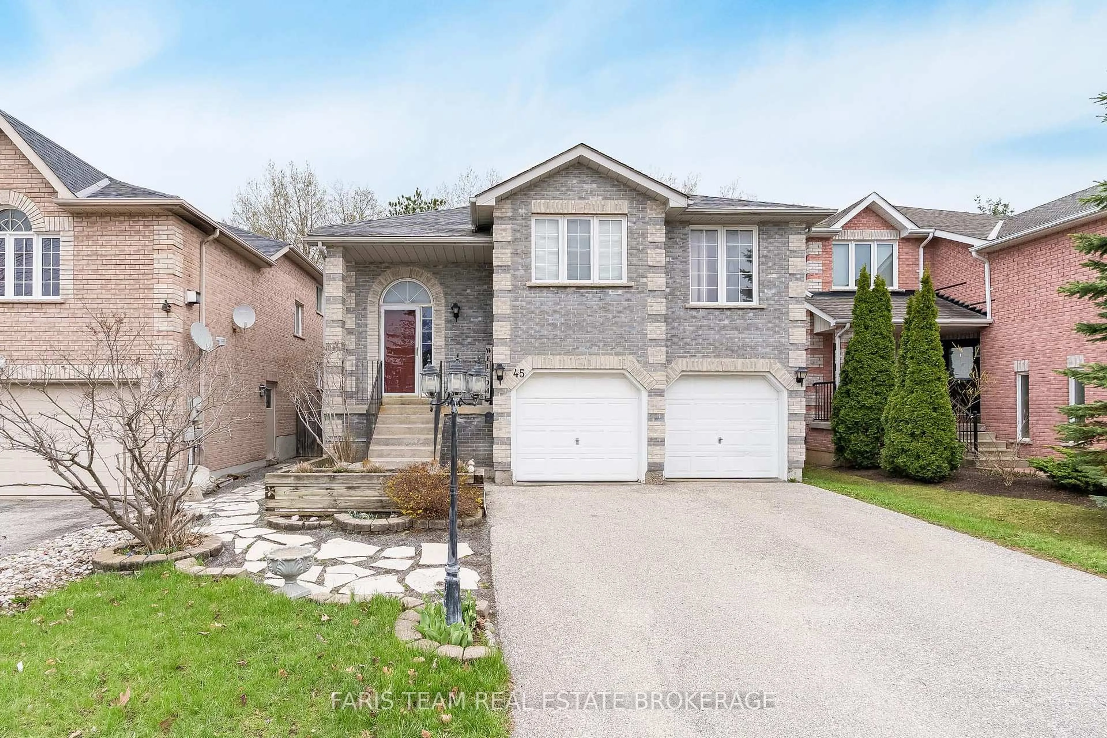 Home with brick exterior material, street for 45 Hawkins Dr, Barrie Ontario L4N 0A7