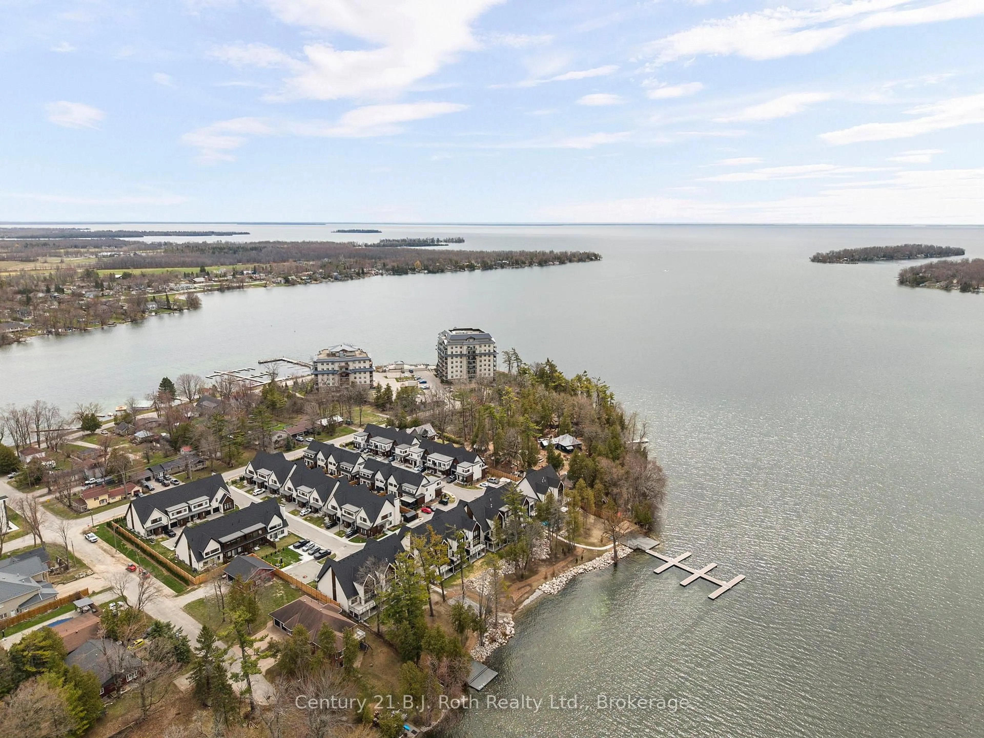 A pic from outside/outdoor area/front of a property/back of a property/a pic from drone, water/lake/river/ocean view for 34 Ruby Cres, Orillia Ontario L3V 8M3