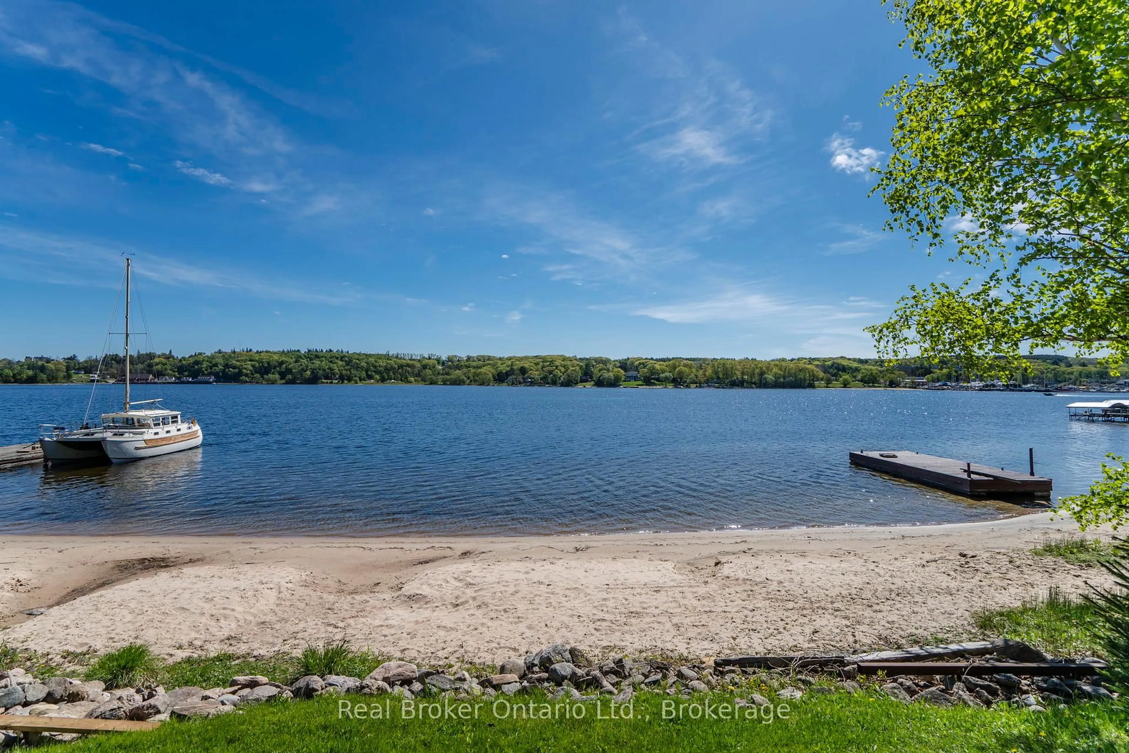 A pic from outside/outdoor area/front of a property/back of a property/a pic from drone, water/lake/river/ocean view for 437 Champlain Rd, Penetanguishene Ontario L9M 1S5