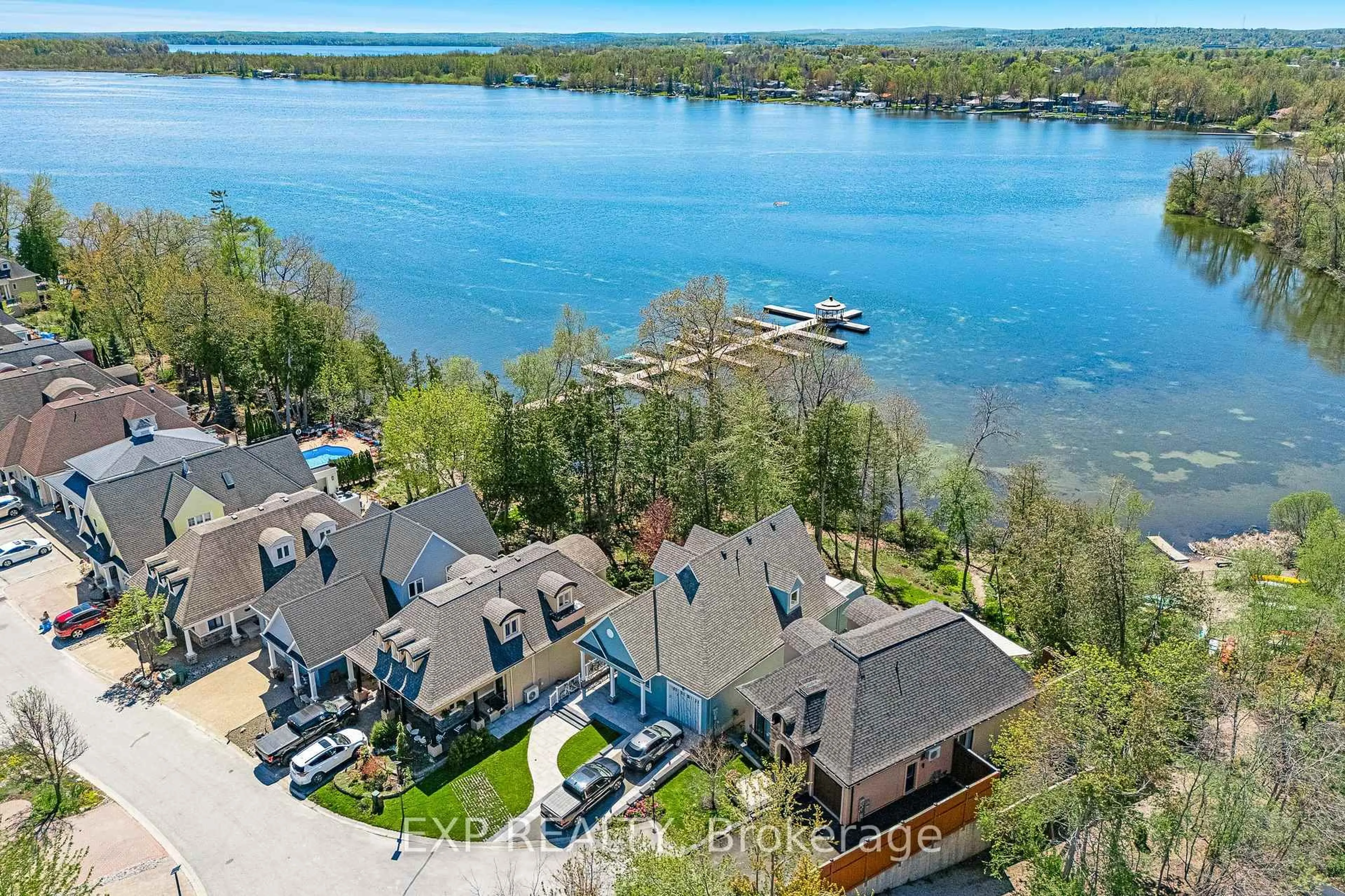 A pic from outside/outdoor area/front of a property/back of a property/a pic from drone, water/lake/river/ocean view for 5 Invermara Crt #40, Orillia Ontario L3V 8B4