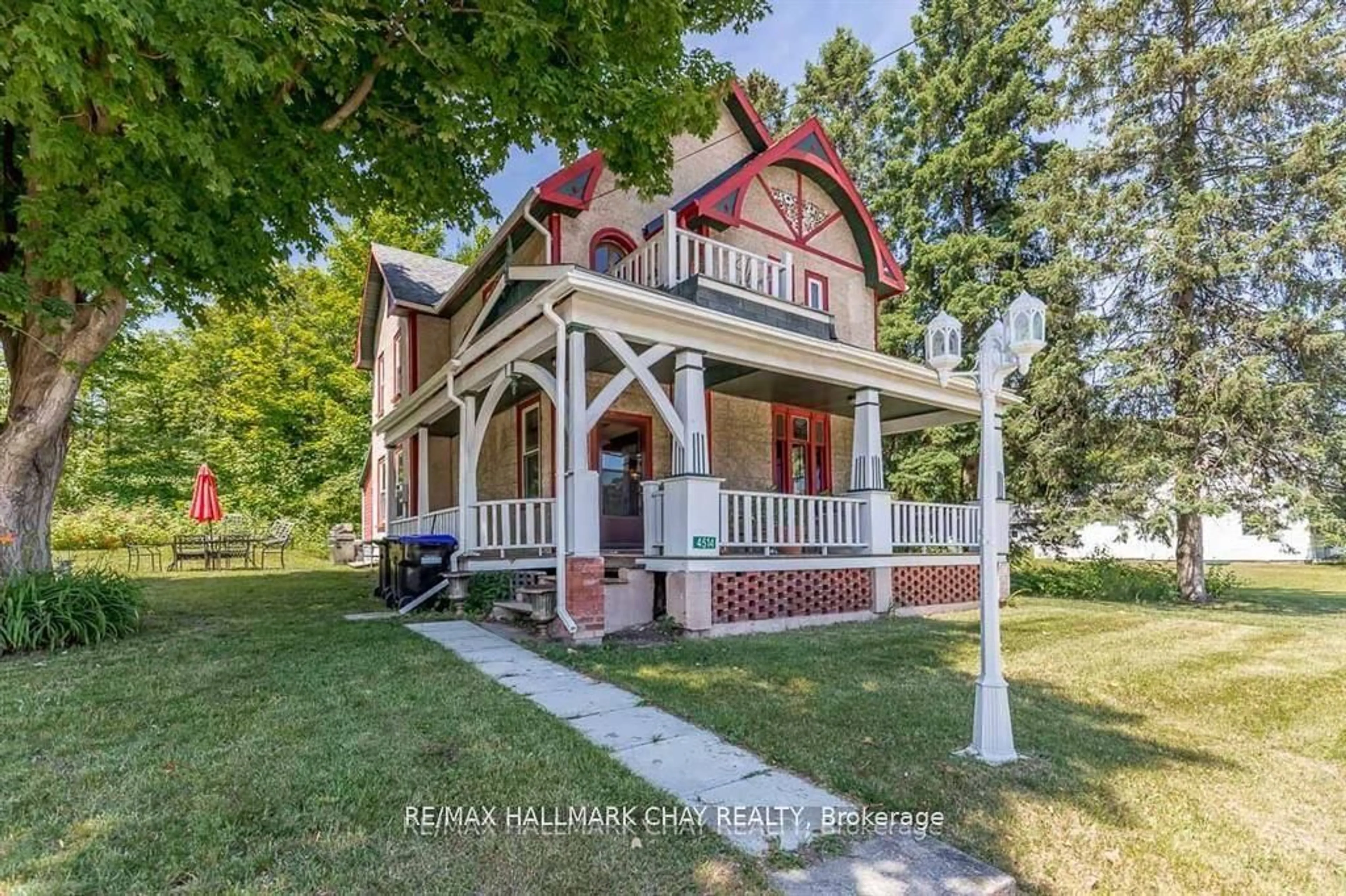 A pic from outside/outdoor area/front of a property/back of a property/a pic from drone, street for 4514 Penetanguishene Rd, Springwater Ontario L0L 1V0