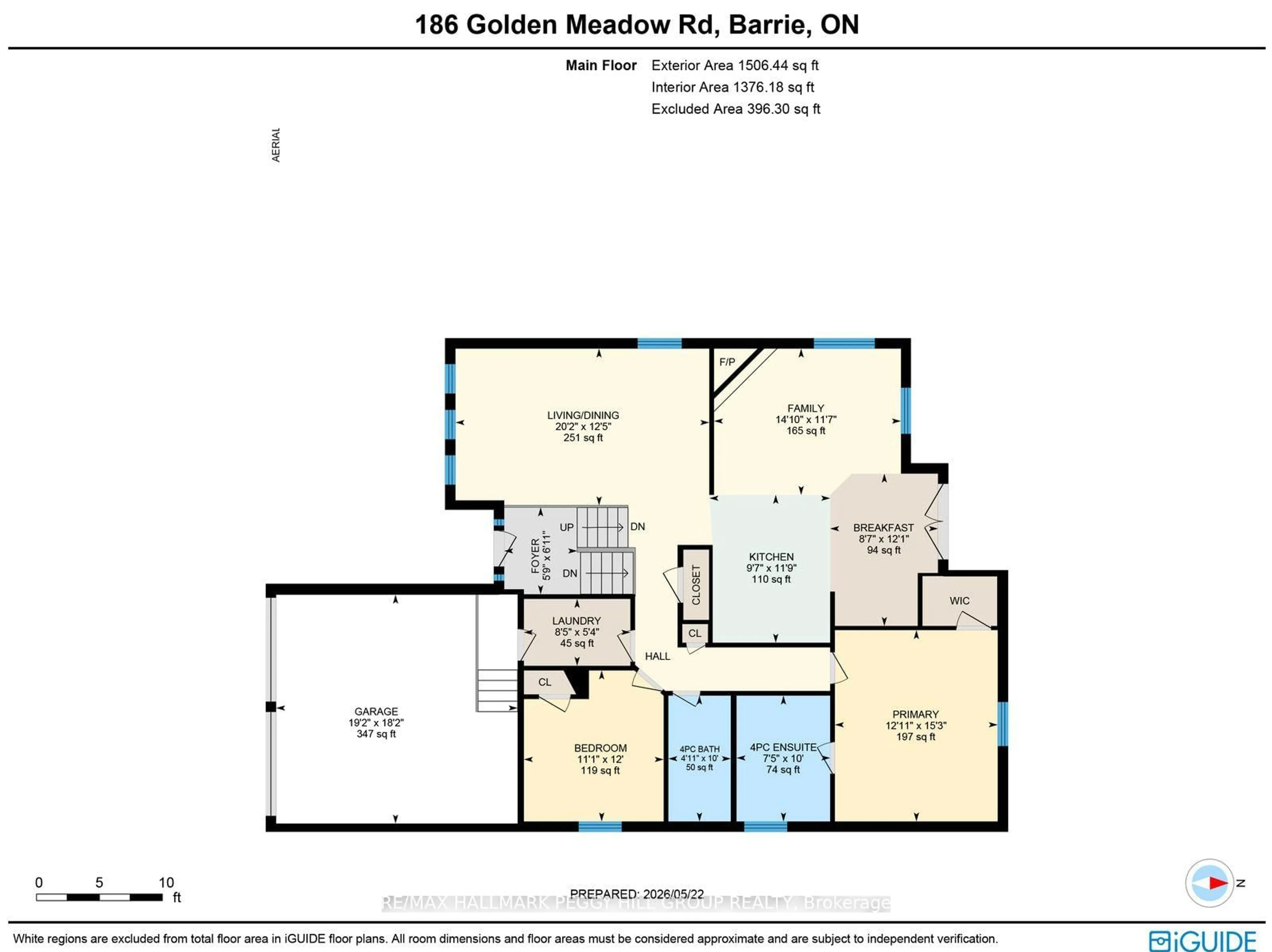 Floor plan for 186 Golden Meadow Rd, Barrie Ontario L4N 9R6