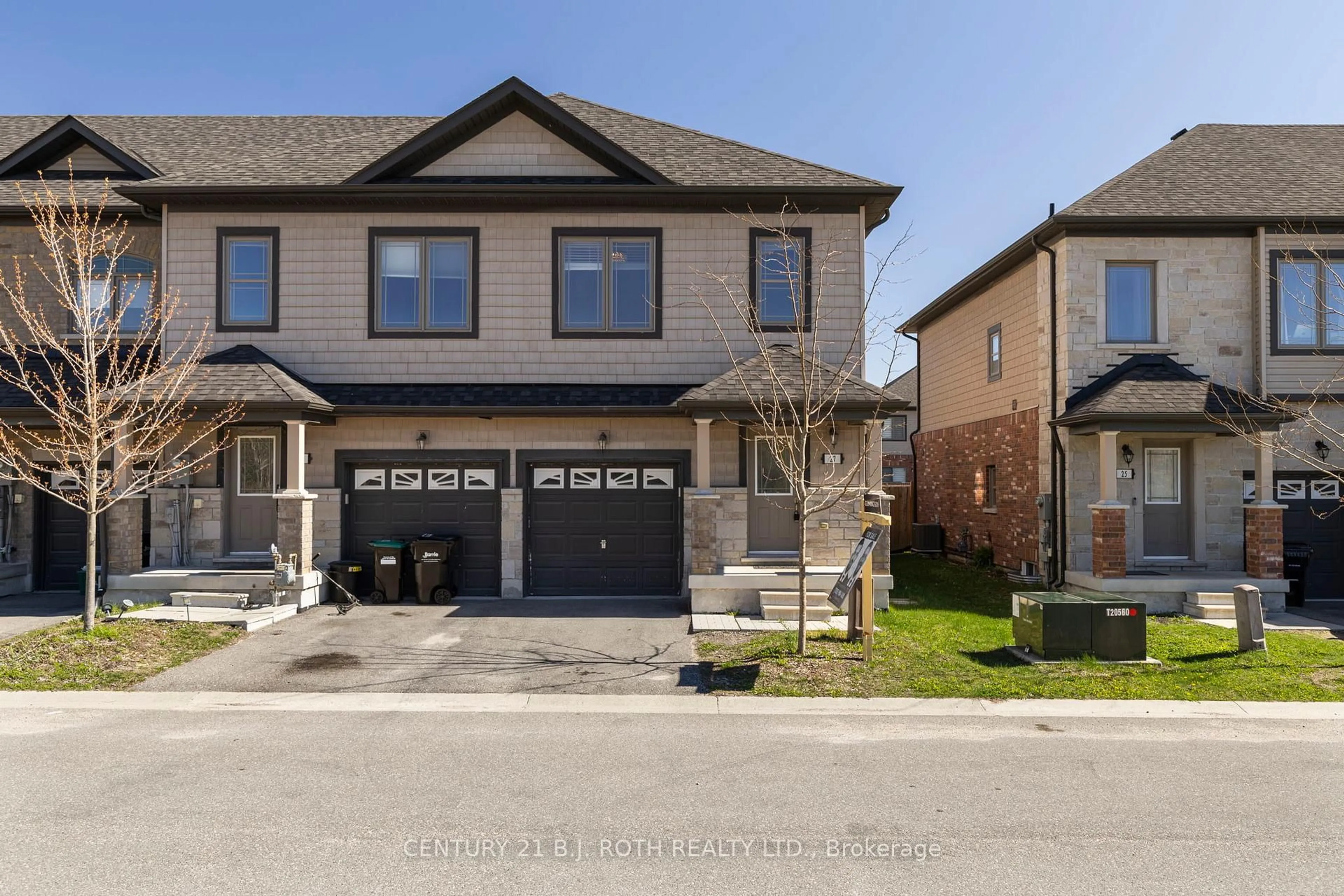 Home with brick exterior material, street for 27 Cygnus Cres, Barrie Ontario L4N 9C2