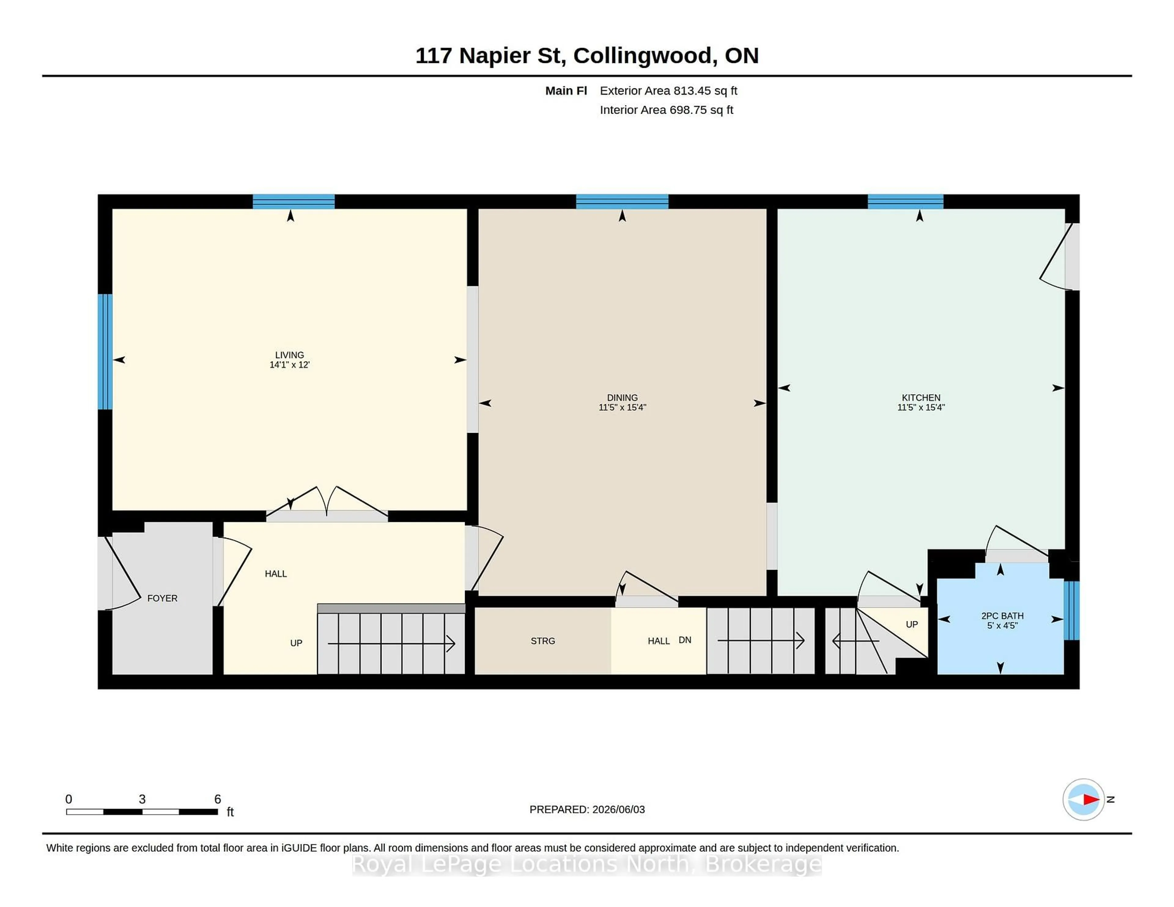 Floor plan for 117 Napier St, Collingwood Ontario L9Y 3T1