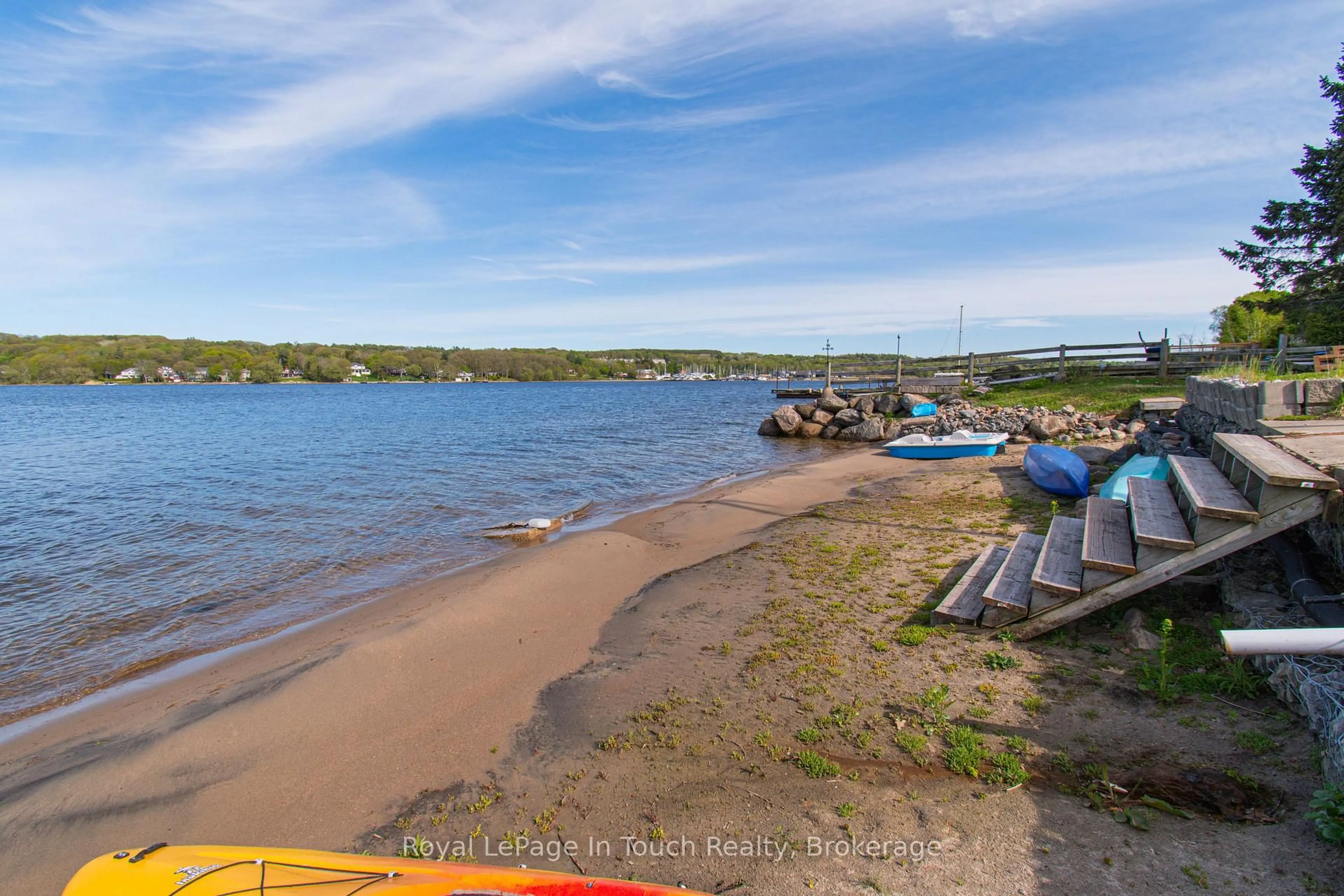 A pic from outside/outdoor area/front of a property/back of a property/a pic from drone, water/lake/river/ocean view for 441 Champlain Rd, Penetanguishene Ontario L9M 1S5